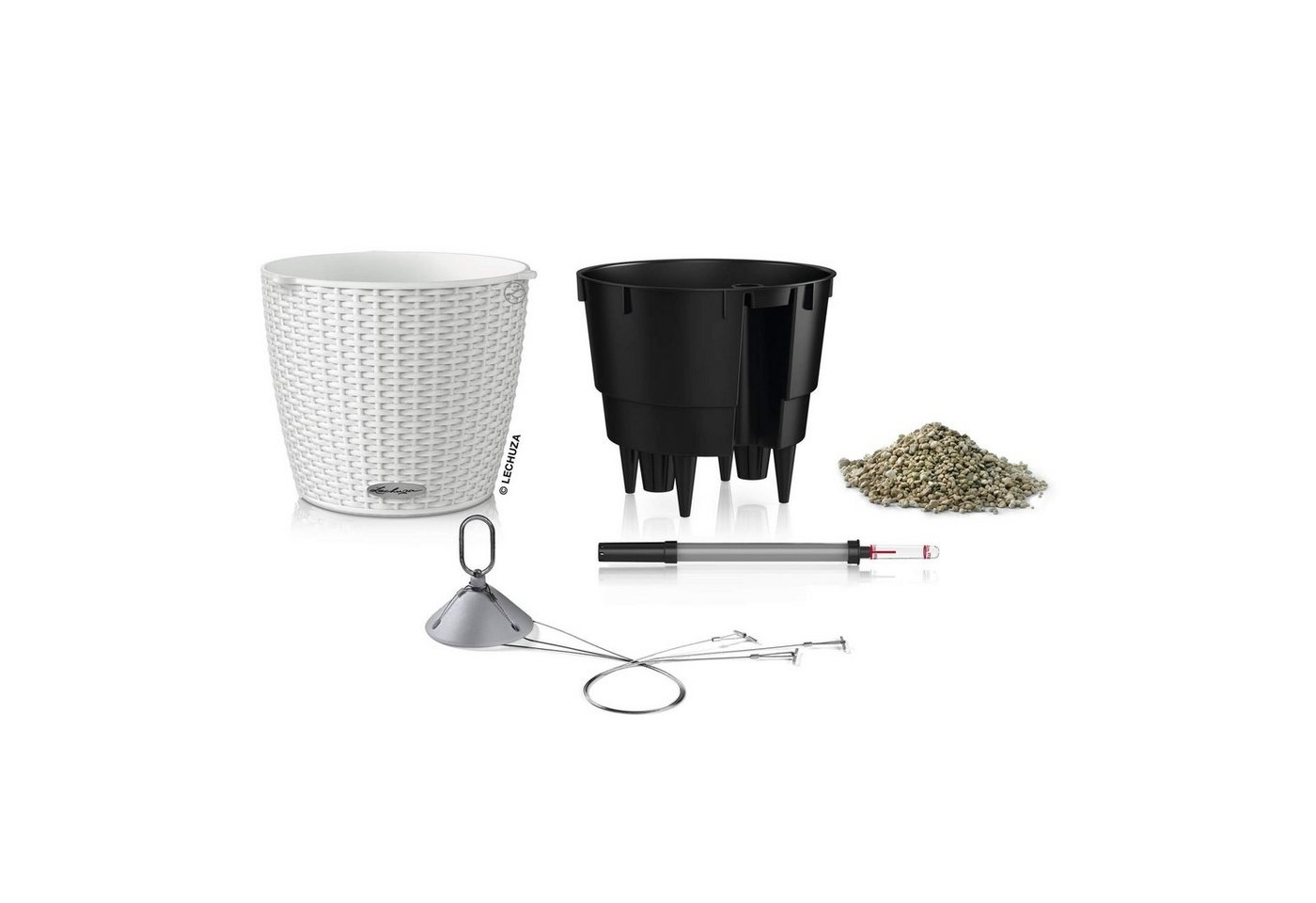 Thumbnail - Lechuza® Blumentopf Nido 28 Cottage - weiß AIO Komplettset