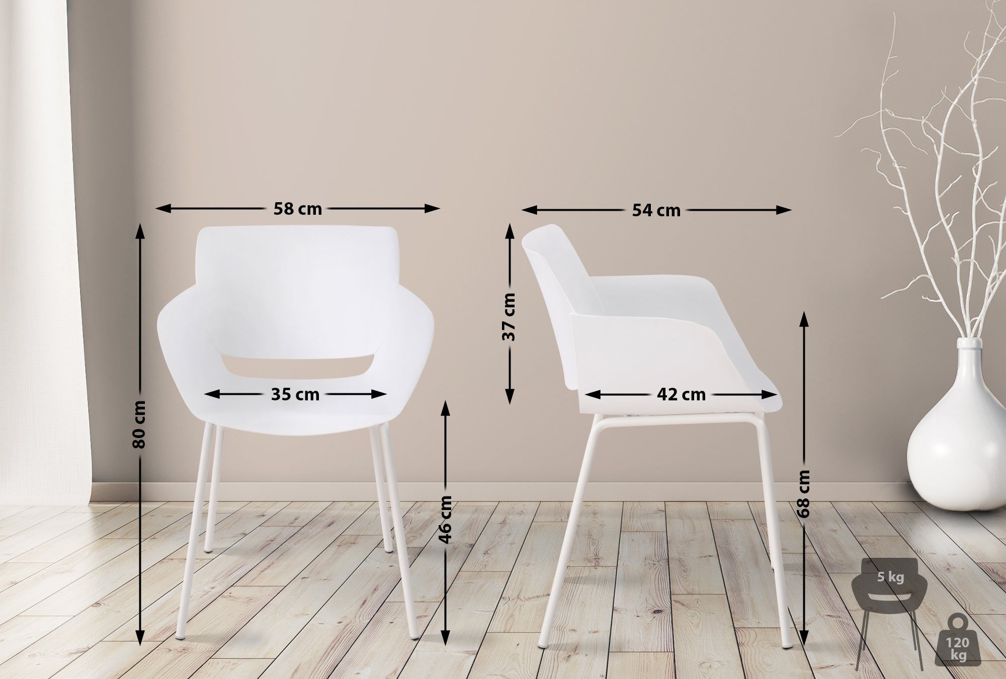 CLP Esszimmerstuhl Alpena (2er Set), wetterfest günstig online kaufen