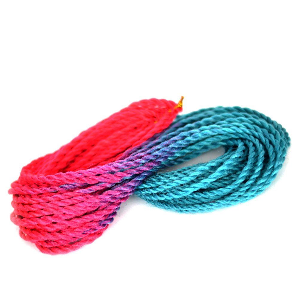 Zöpfe Dunkles Braids BRAIDS! 3er Crochet Kunsthaar-Extension Ombre YOUR Senegalese Pink-Wasserblau Pack MyBraids Twist 21-SY