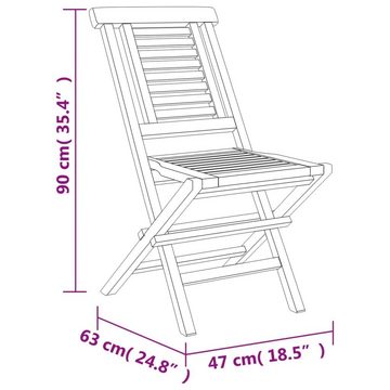 vidaXL Garten-Essgruppe 5-tlg. Garten-Essgruppe Massivholz Teak, (1-tlg)