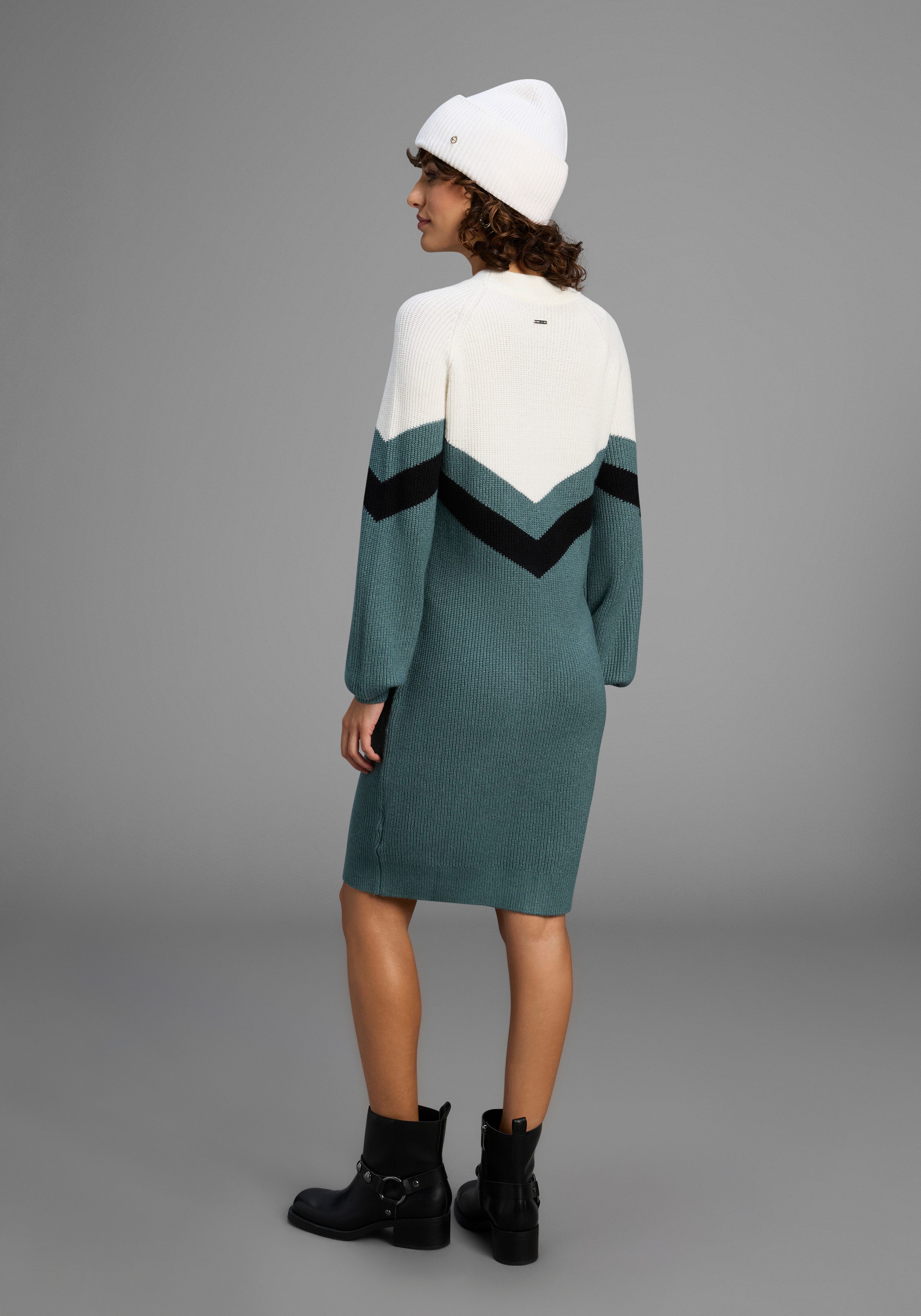 Laura Scott Strickkleid mit Streifenmuster aus weicher Viskosequalität