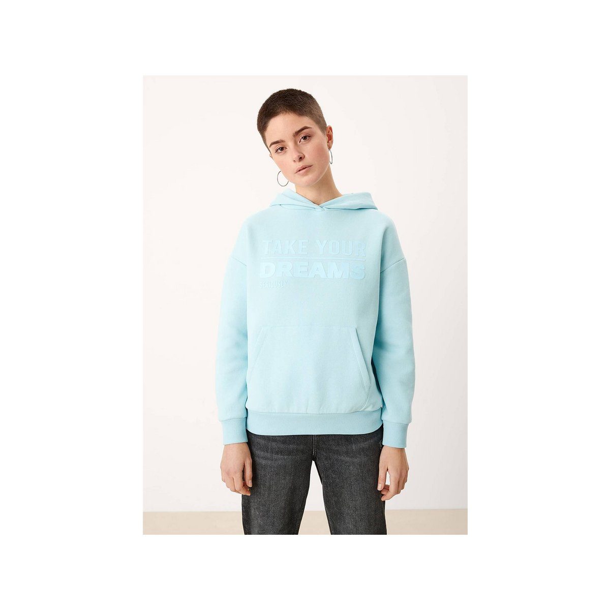Qstarz blau regular (1-tlg) Sweatshirt fit