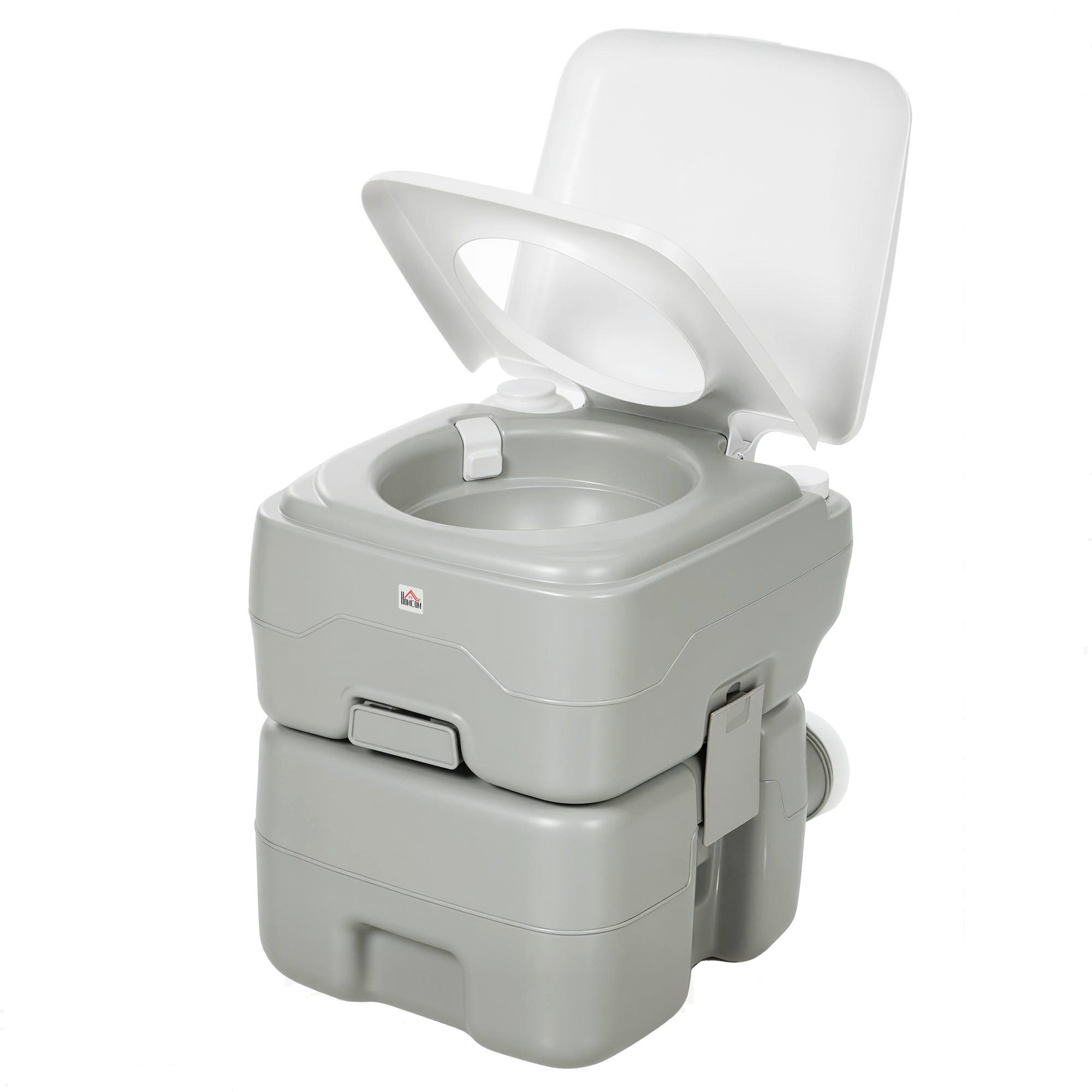 HOMCOM Campingtoilette Campingtoilette Reisetoilette max. Tragkraft bis 147 kg 20L, (Reisetoilette, 1-St., Trockentrenntoilette), für Camping, Wandern, Reisen, Angeln Grau