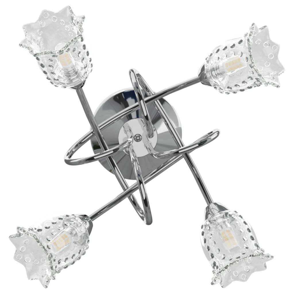 für G9 Blumenform LEDs 4 Deckenleuchten Glasschirmen mit Transparent Deckenleuchte vidaXL in