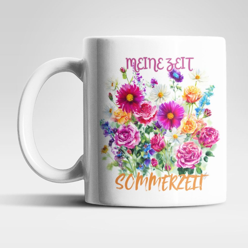 WS-Trend Tasse Blumen Sommerzeit Kaffeetasse Teetasse Geschenkidee 325 ml, Keramik