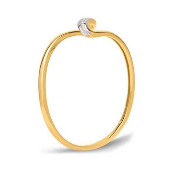 Unique Diamantring Ring aus 585er Gelbgold mit 1 Diamanten 0,0052 ct. (Größe: 56mm)