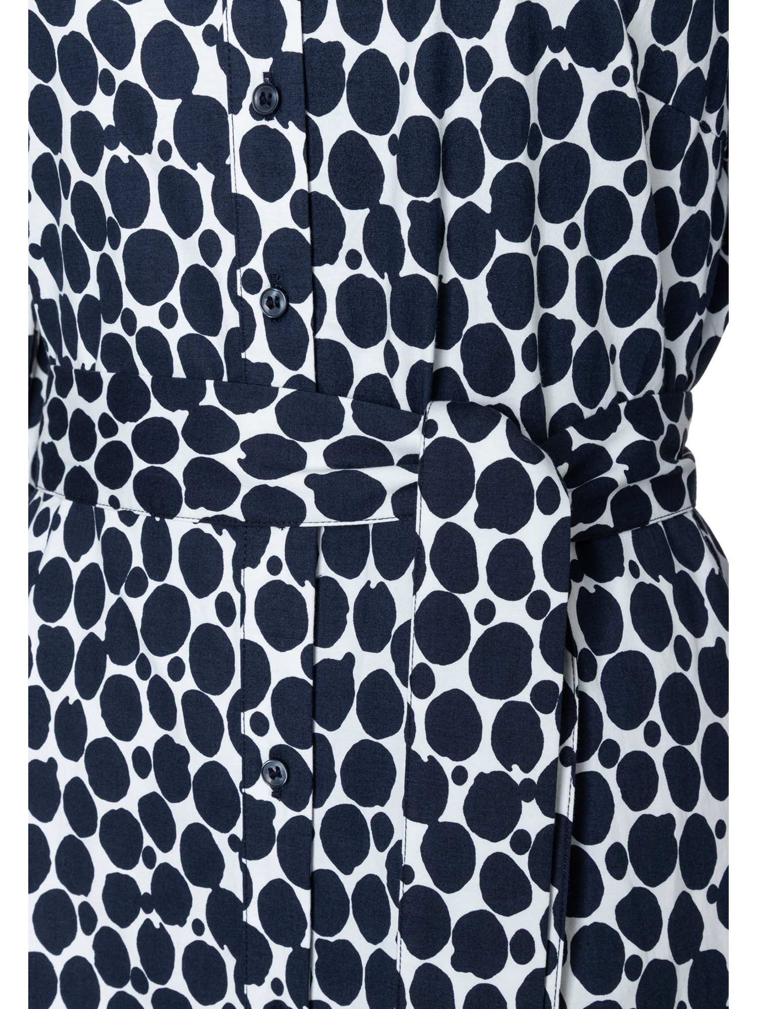 MORE&MORE Blusenkleid langes Hemdblusenkleid mit Tupfenprint