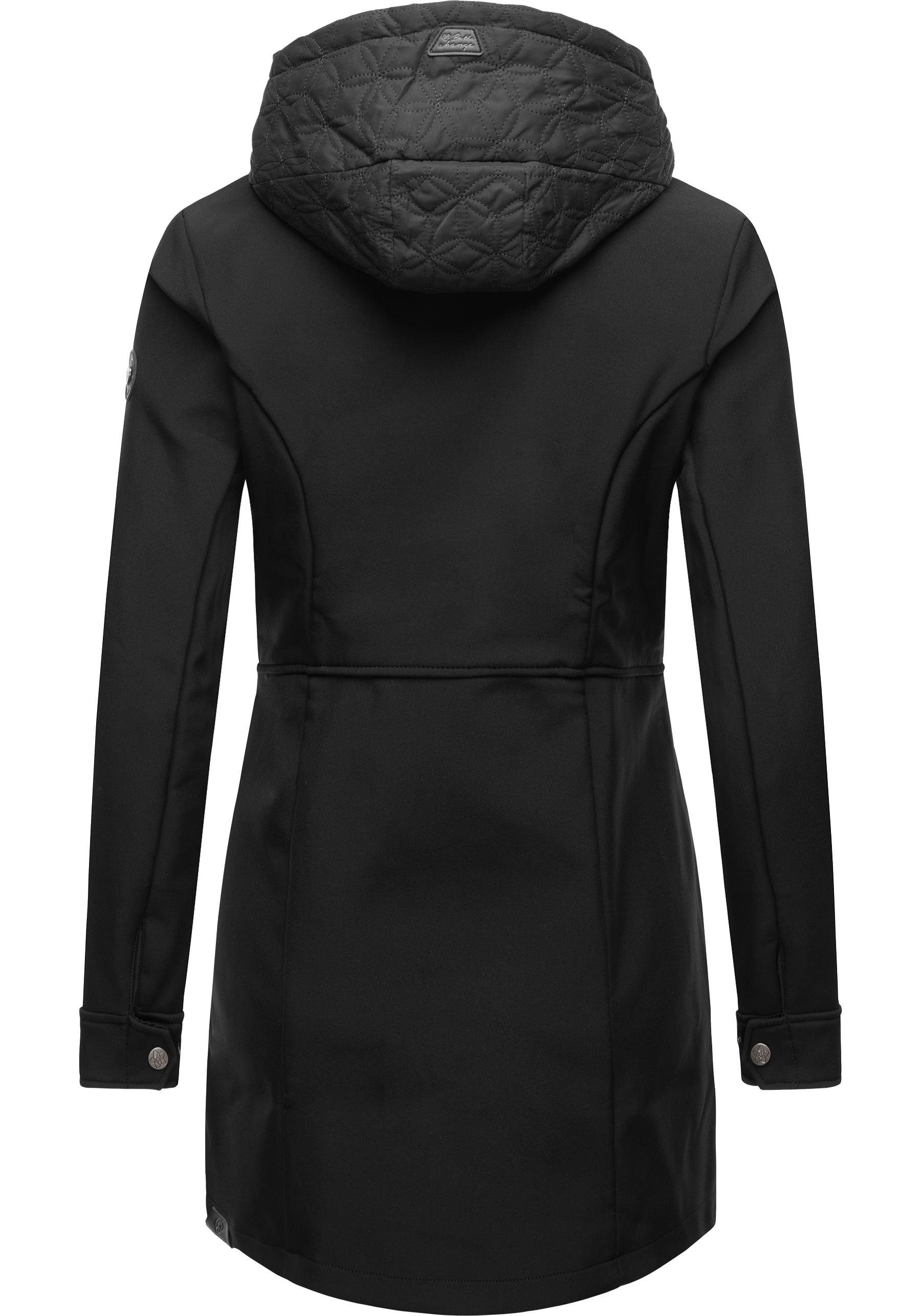 Ragwear Softshellmantel Ybela sportliche, gefütterte Outdoorjacke mit Kapuze