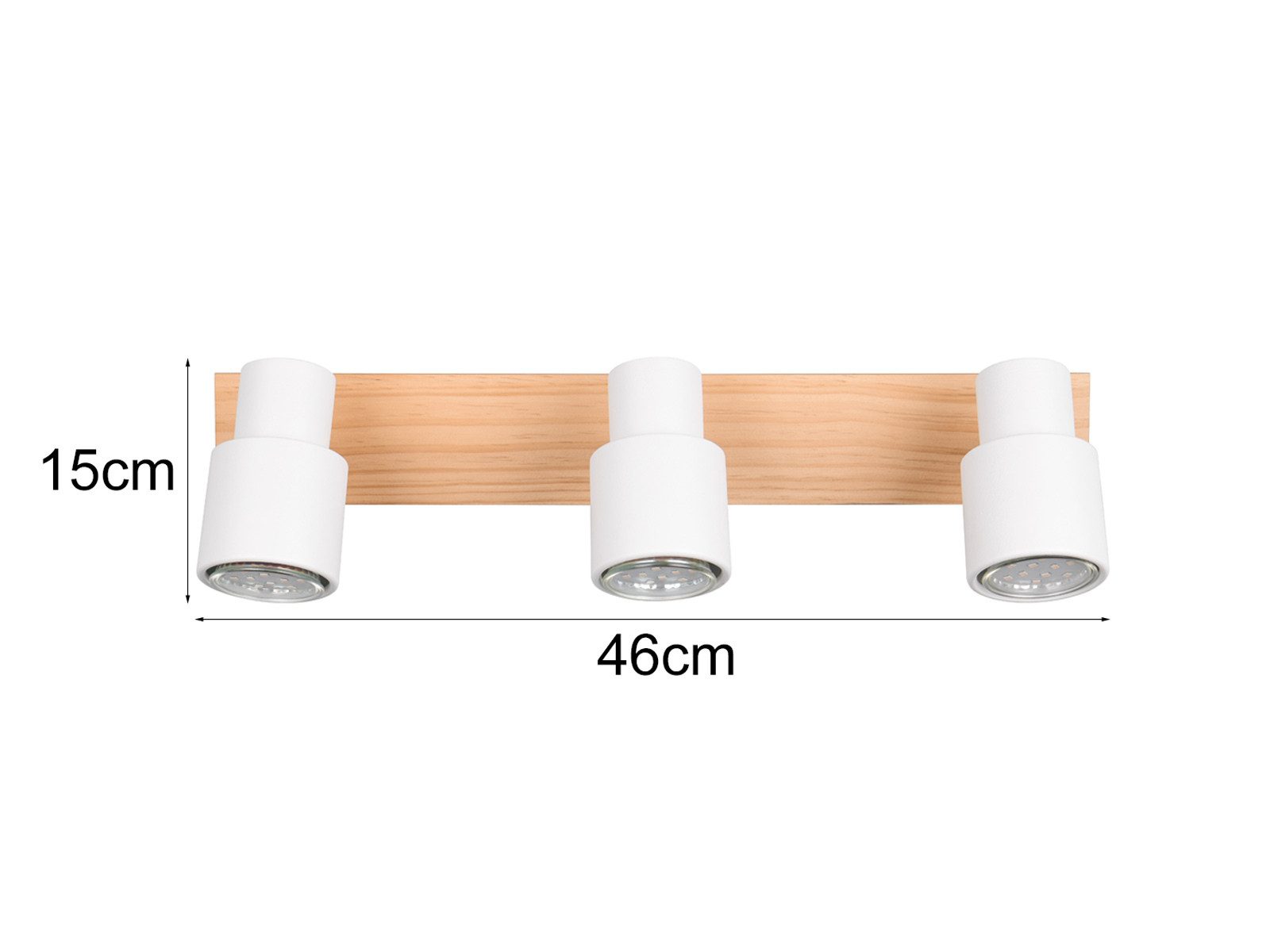 Reality Leuchten LED Deckenspots, Dimmfunktion, LED wechselbar, über Lichtschalter in 3 Stufen dimmbar, warmweiß, Licht-strahler innen Decke-nbeleuchtung Spot-s Treppenhaus Breite 46cm