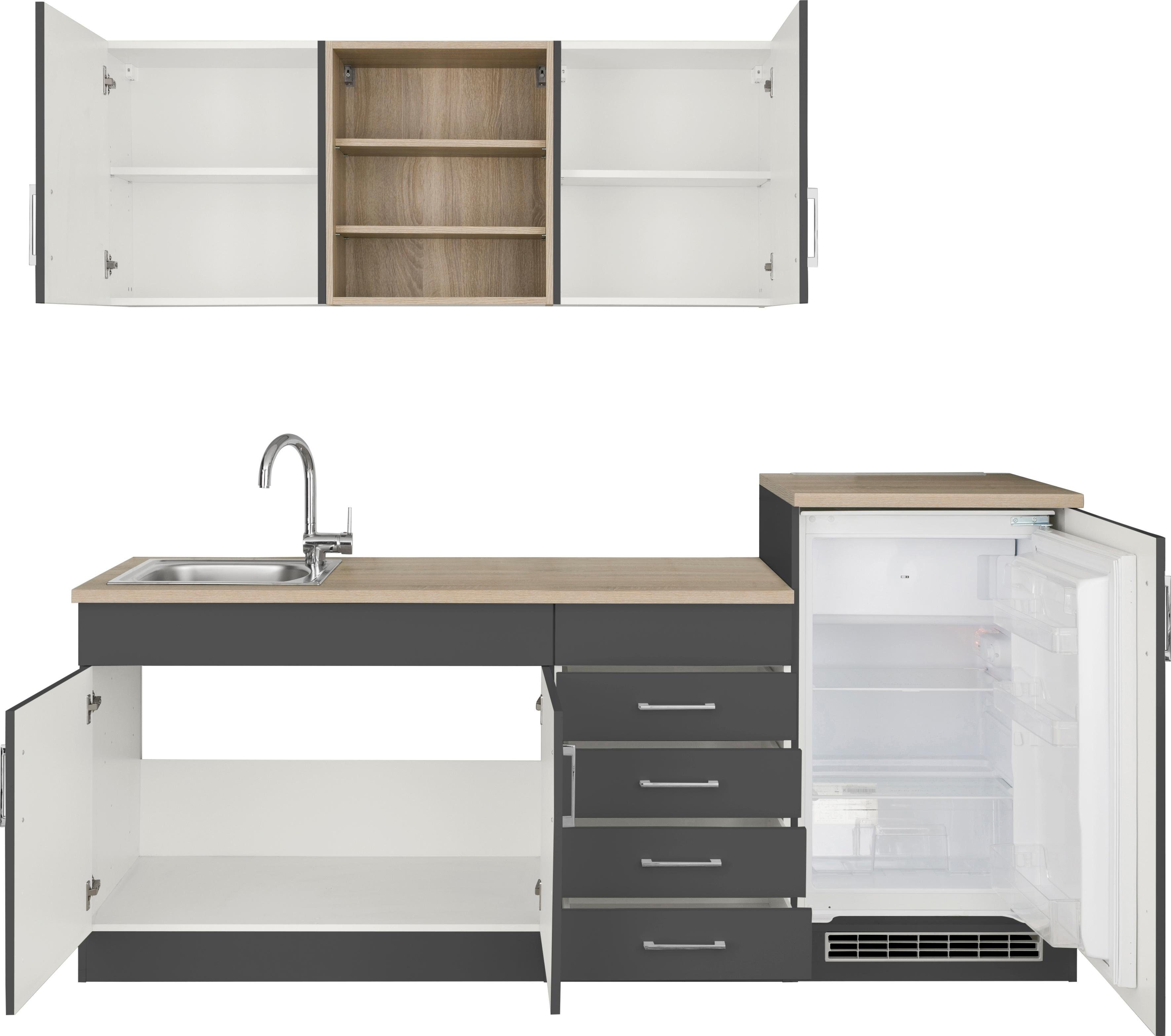 KOCHSTATION Küche KS-Mali, Breite 210 cm, mit E-Geräten