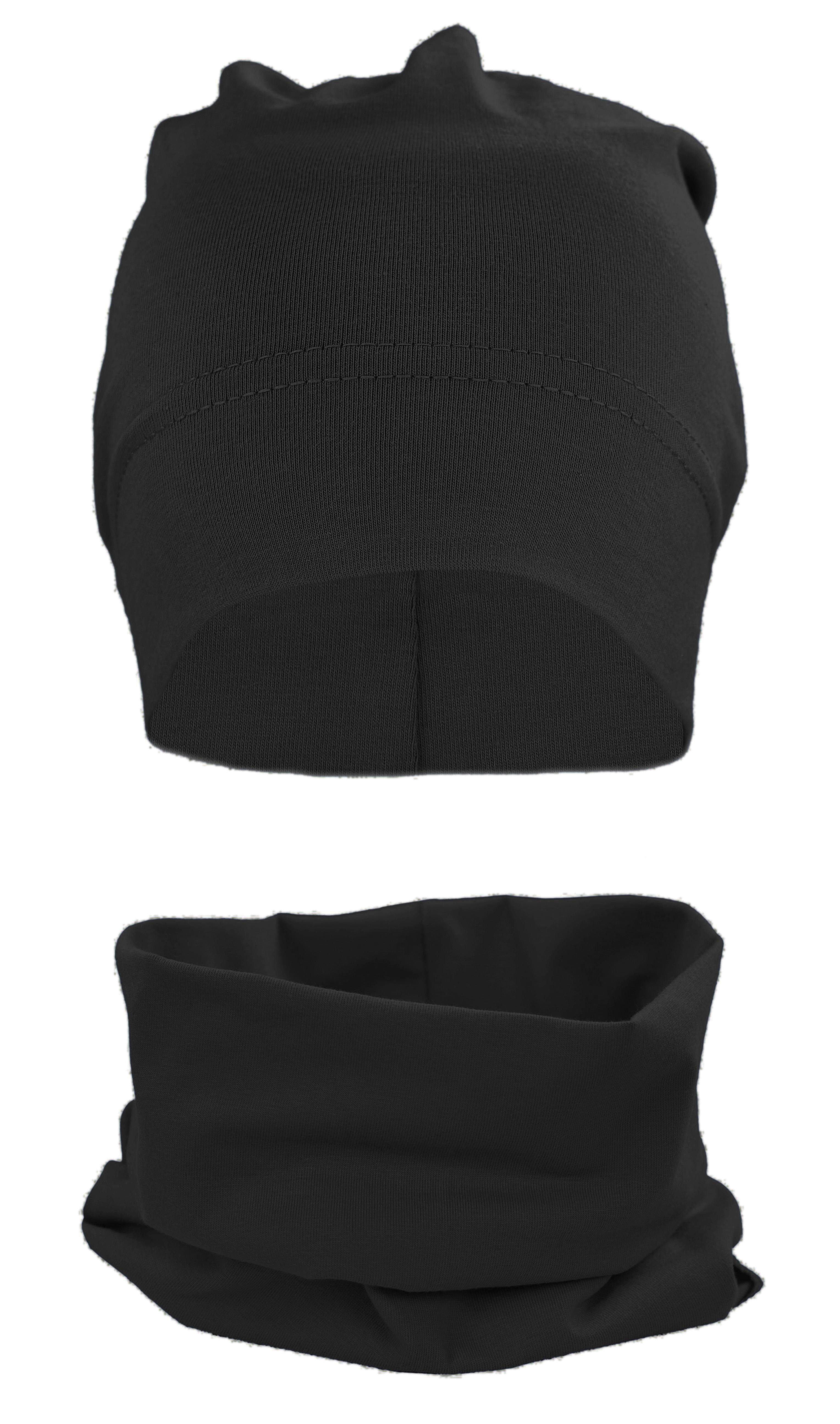 Set Schal & und Beanie Mütze TupTam TupTam Schlauchschal 2er Mütze Schwarz Jungen