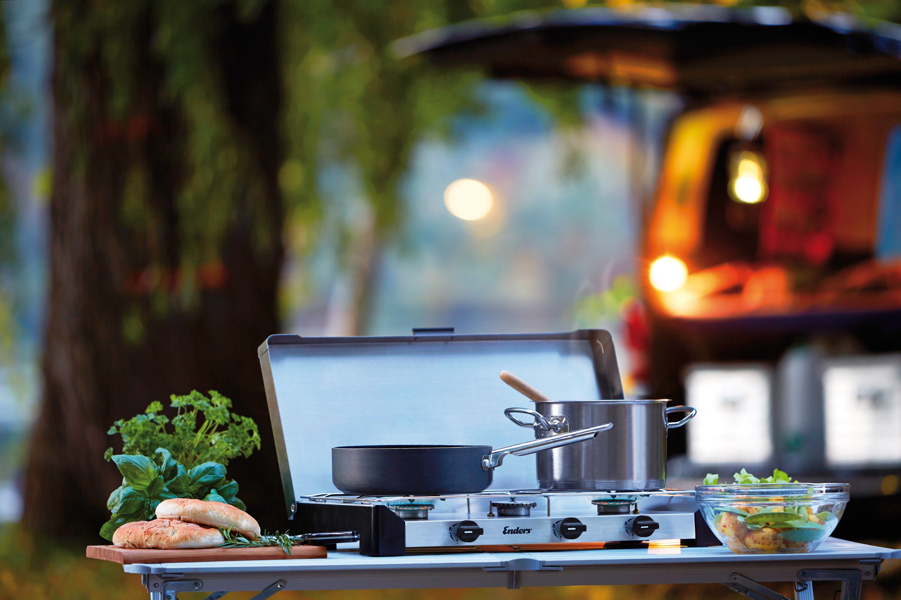 Enders® Gaskocher Brisbane 3 Z, BxLxH: 59x32x9 cm, 3 x 2,3 kW Brenner