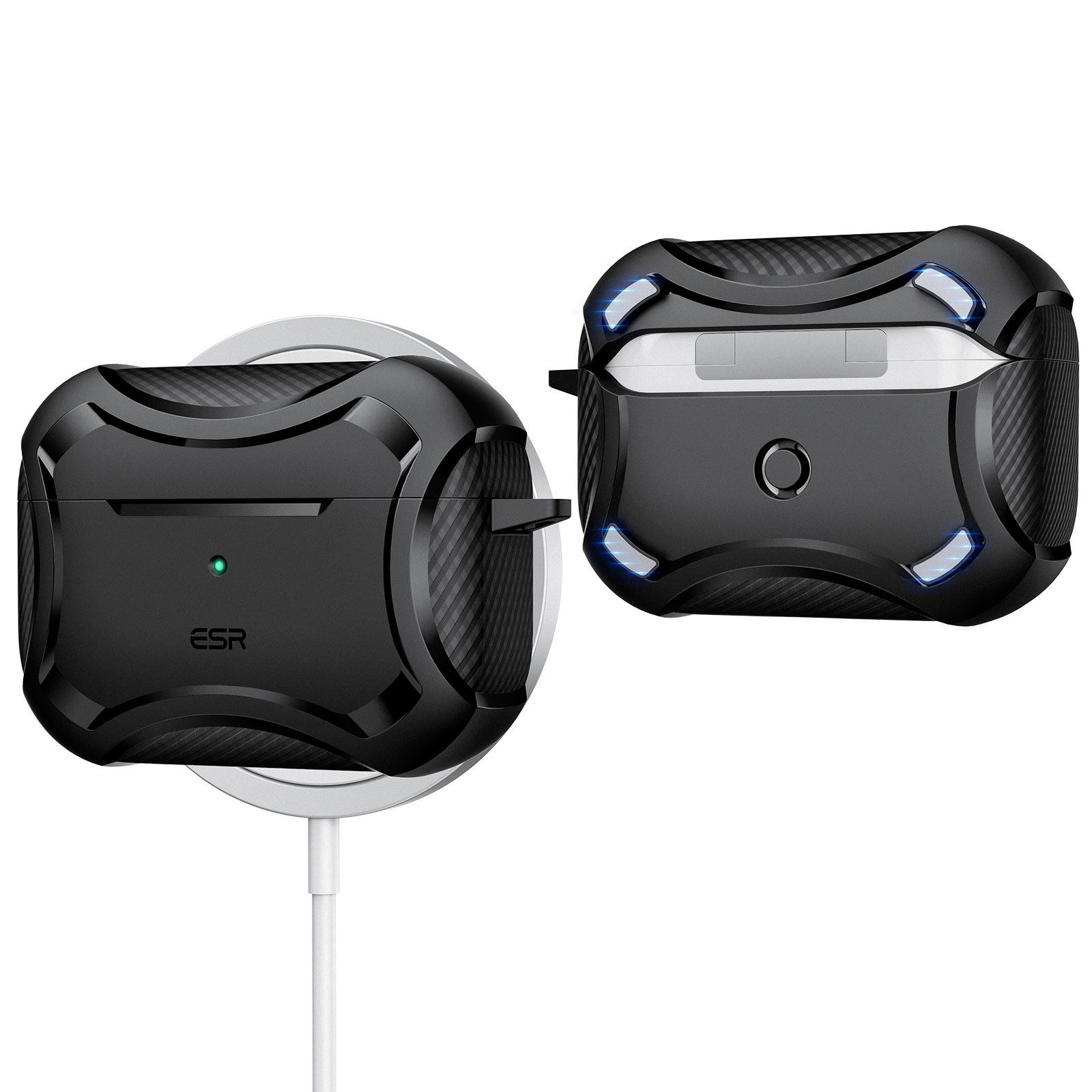 ESR Kopfhörer-Schutzhülle Cyber Armor Tough Case mit HaloLock, Air-Guard-Ecken, kabelloses Aufladen