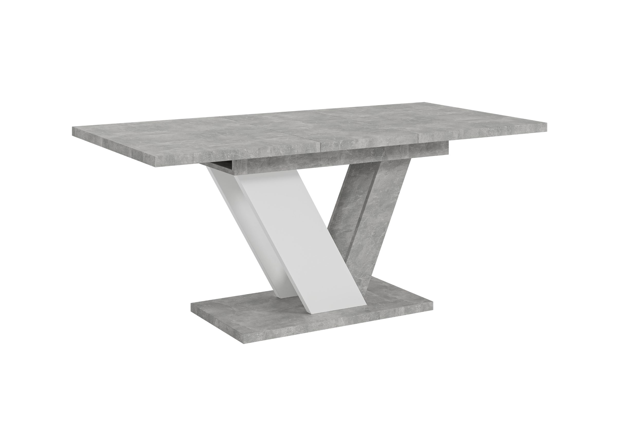 Home Collective Esstisch ausziehbar Tisch Küchentisch Esszimmertisch Ausziehtisch (Esszimmer Küche Wohnzimmer Esstisch erweiterbar), modernes Design mit V-Gestell 120-160x80 cm Steingrau