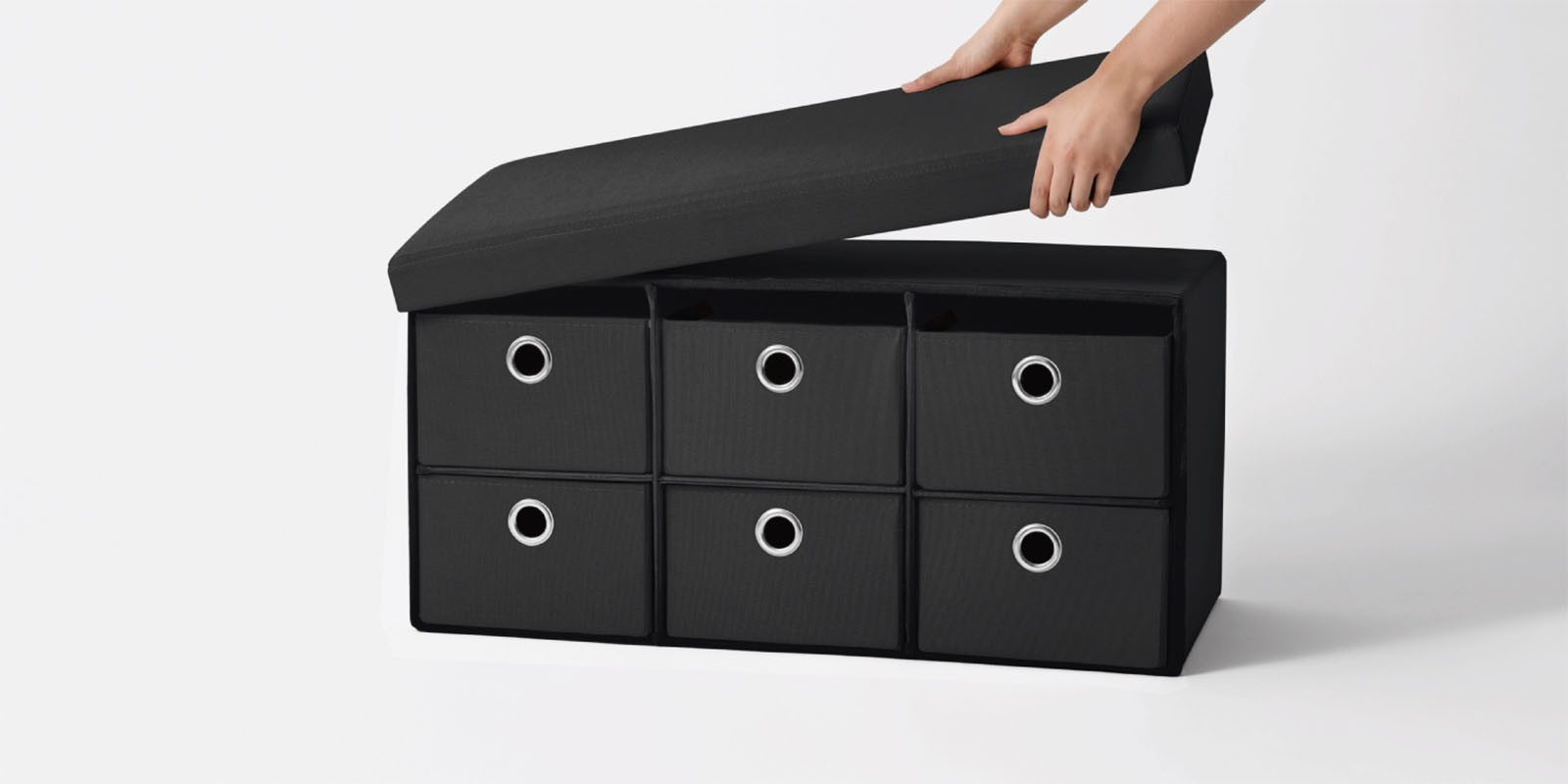 Livarno home Sitzbank Livarno Home Sitzbank anthrazit mit 6 Fächern Sitztruhe Bank
