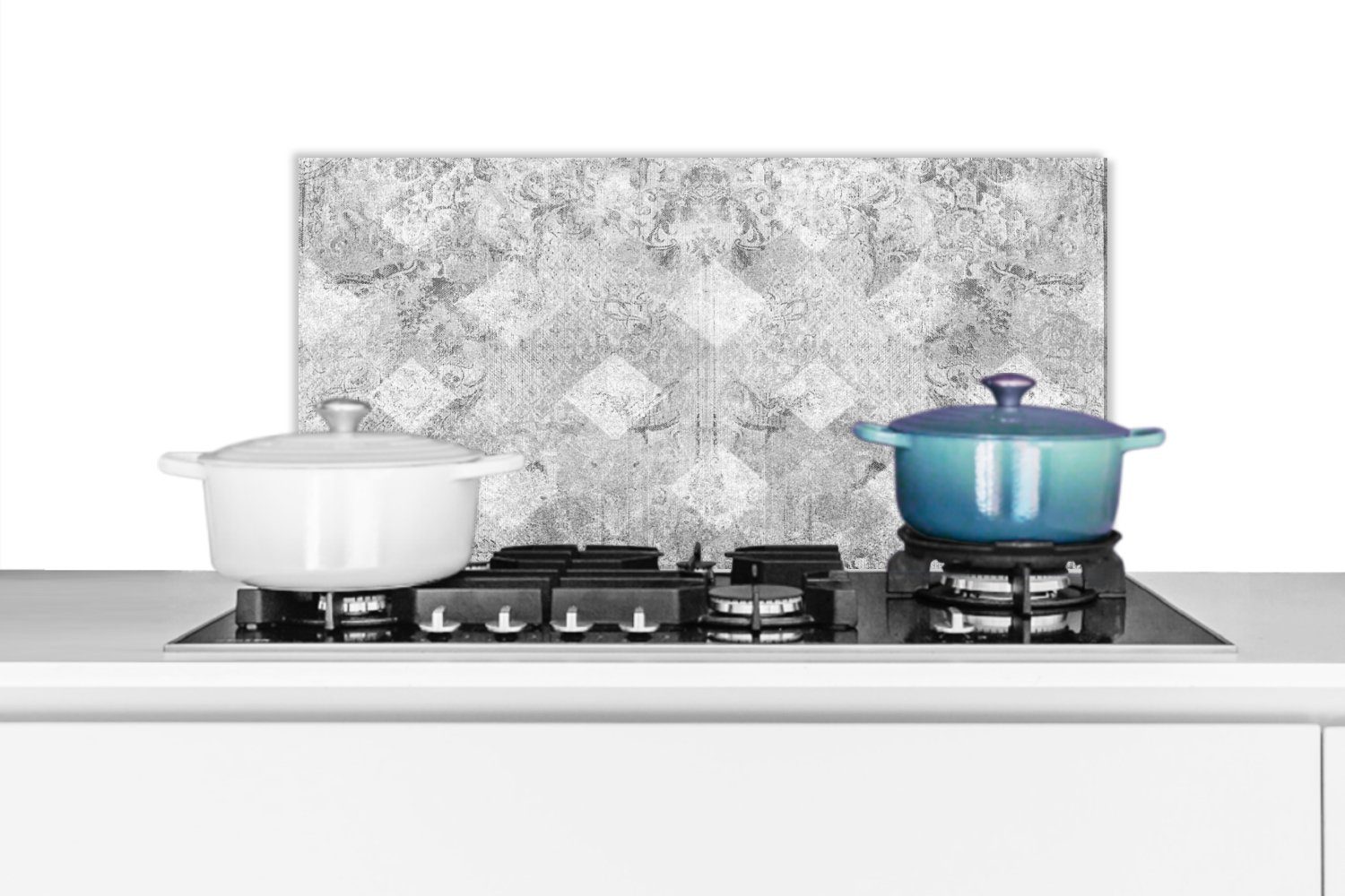 MuchoWow Küchenrückwand Marmor - Grau - Strukturen - Marmoroptik - Vintage, (1-tlg), 60x30 cm, Wandschutz, gegen Fett und Schmutzflecken für Küchen