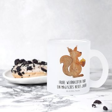 Mr. & Mrs. Panda Teeglas Eichhörnchen Weihnachtszeit - Transparent - Geschenk, Tasse mit Henke, Premium Glas, Liebevolle Gestaltung