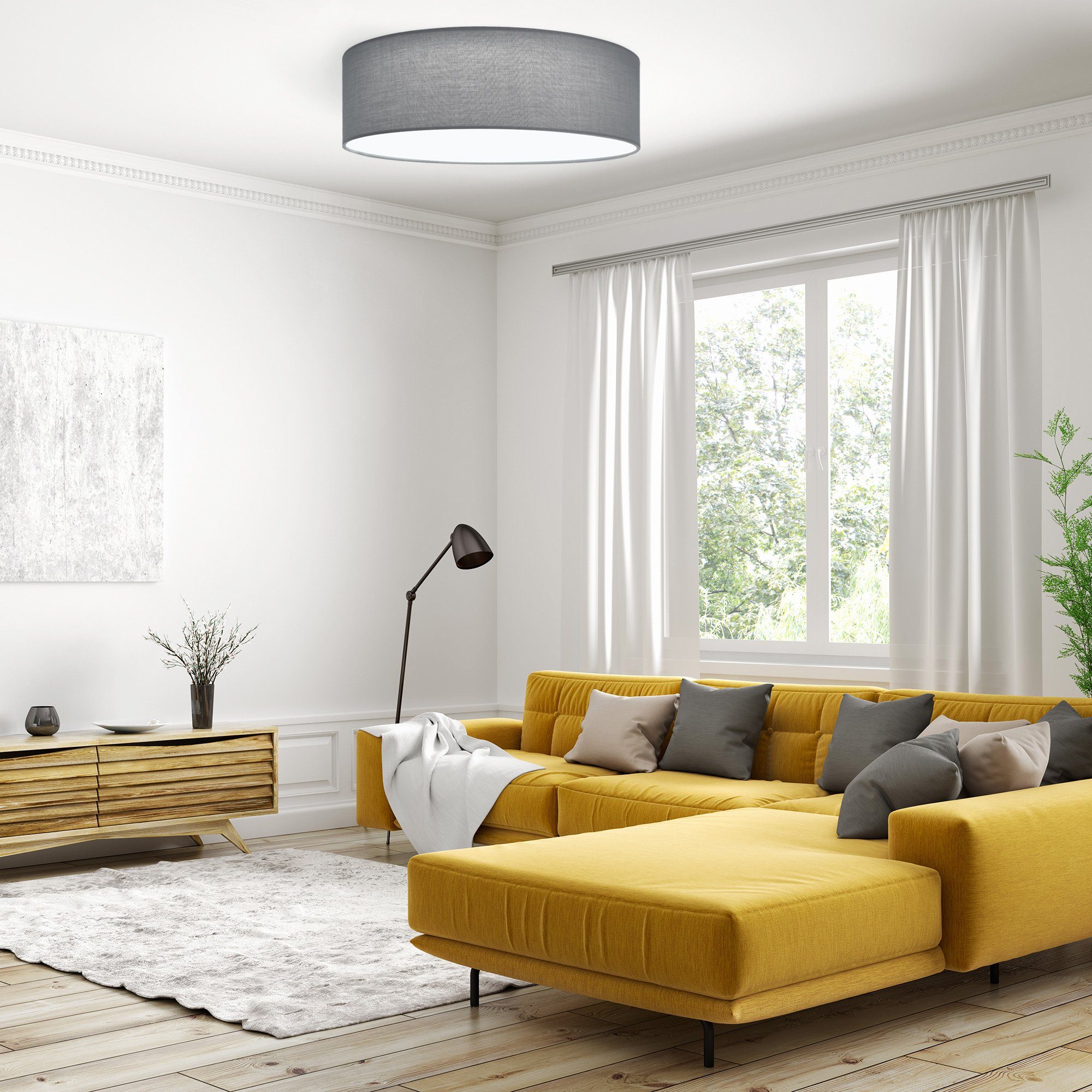 Navaris Deckenleuchten LED Deckenleuchte rund mit Fernbedienung - dimmbar - günstig online kaufen