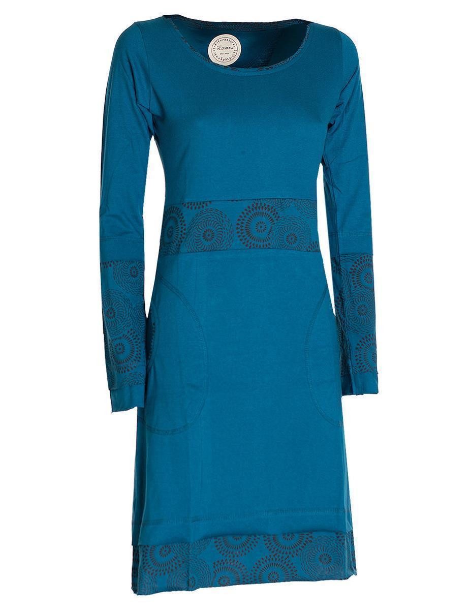 Vishes Tunikakleid Damen Langarm Longshirt-Kleid Sweatkleid Shirt-Kleid Tunika-Kleid Hippie, Guru, Retro Style – Bild 4 von 5