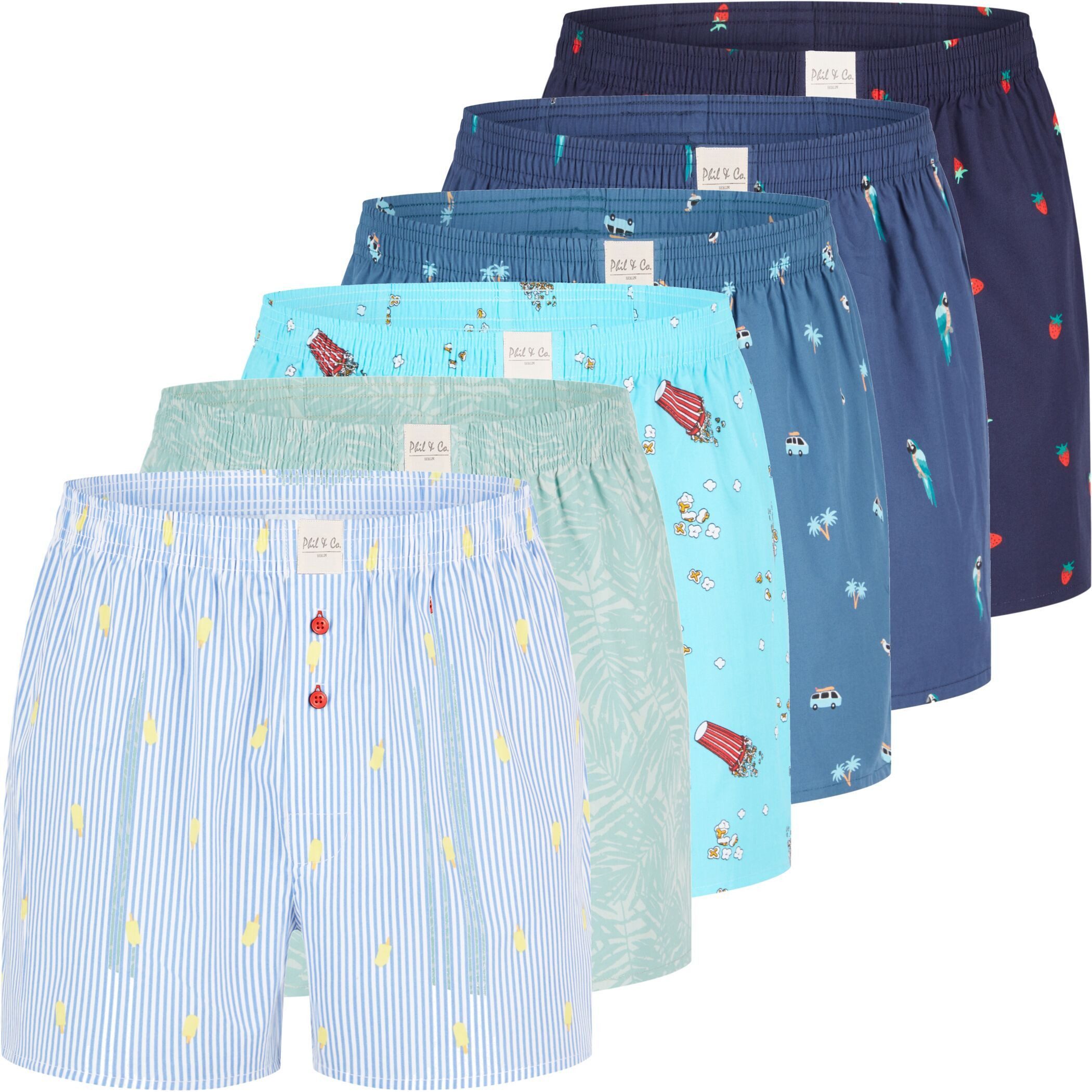 Phil & Co. Boxershorts 6 Phil & Co. Berlin Webboxer Herren american Boxer B günstig online kaufen