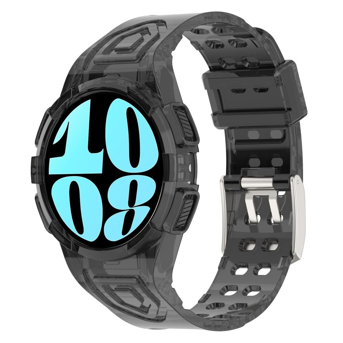 Wigento Smartwatch-Armband Für Samsung Galaxy Watch 6 44mm Armband mit Gehäuse Schutz Schwarz