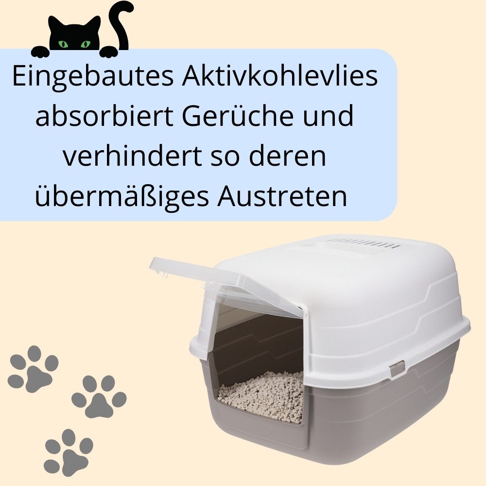 GarPet Katzentoilette Katzentoilette mit Deckel grau