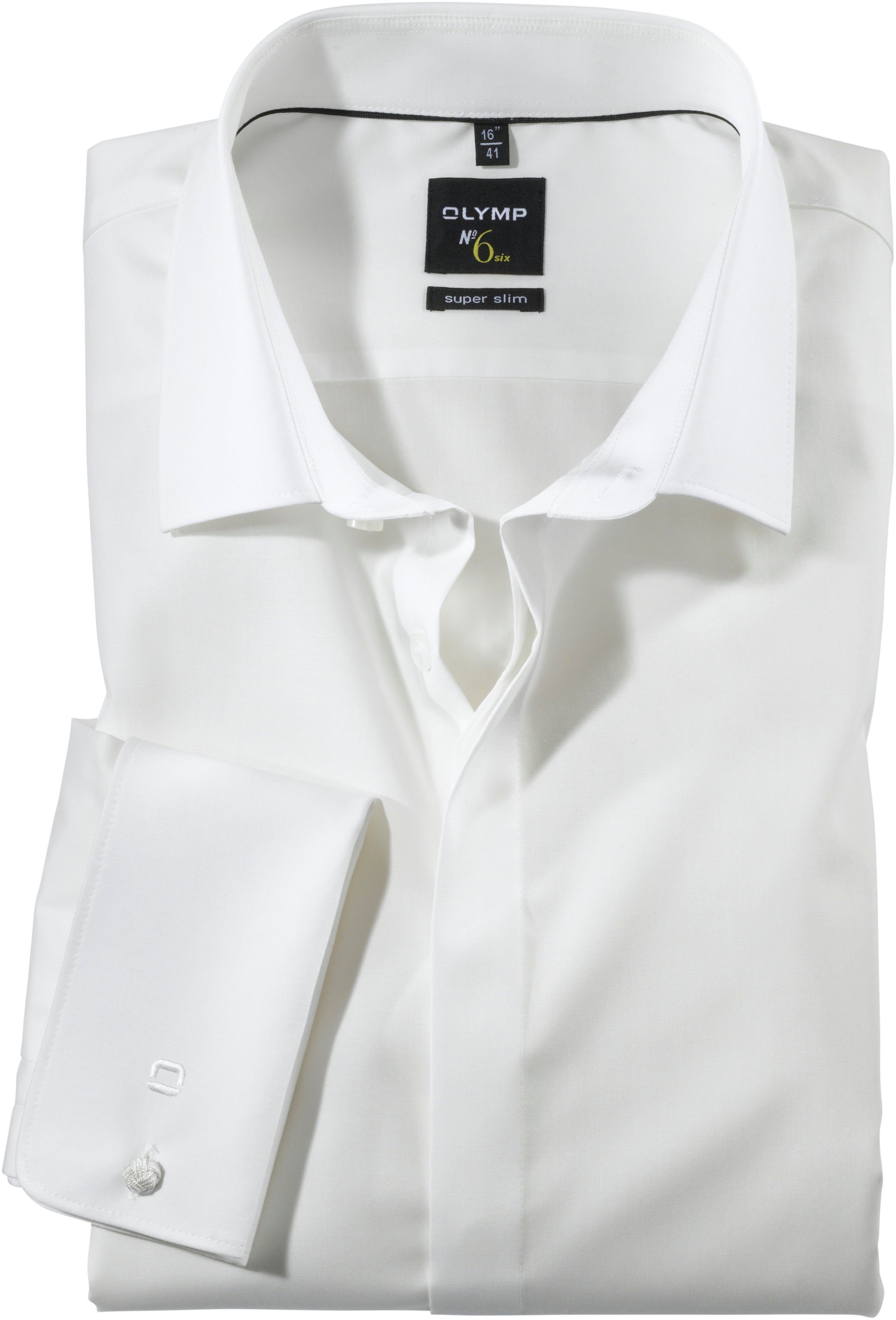 OLYMP Smokinghemd No. Six super slim Umschlagmanschetten, verdeckte Knopfle günstig online kaufen