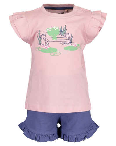Blue Seven T-Shirt Blue Seven Sommer Set für Mädchen in rosa aus reiner Baumwolle, mit Frontprint