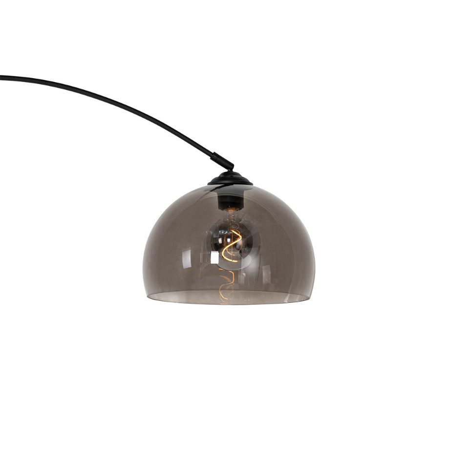 Qazqa Stehlampe Arc, ohne Leuchtmittel, E27, Schwarz, Modern, Stahl, 1-flam günstig online kaufen