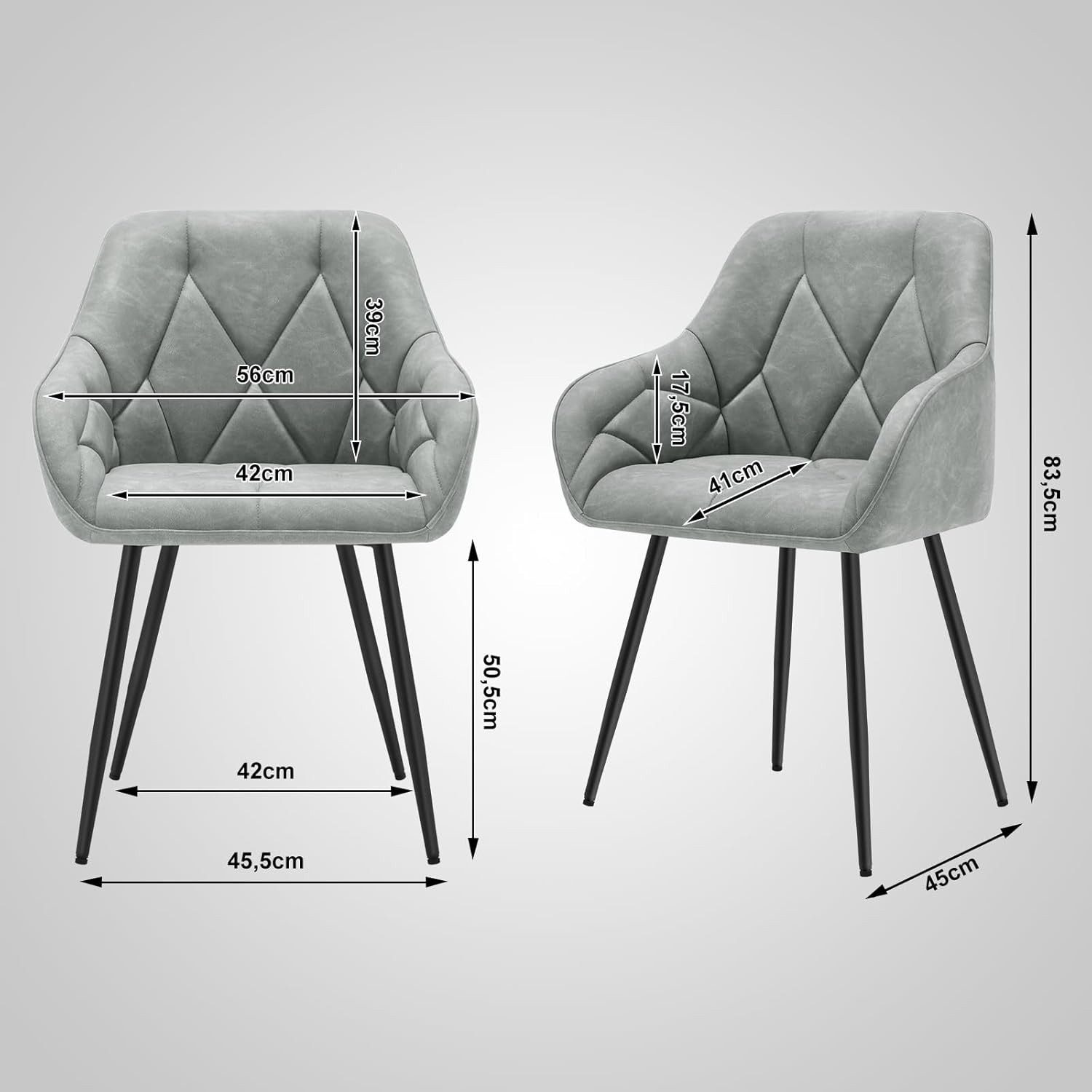 Woltu Polsterstuhl (Set, 2 St), Esszimmerstühle Ergonomisches Design Stuhl