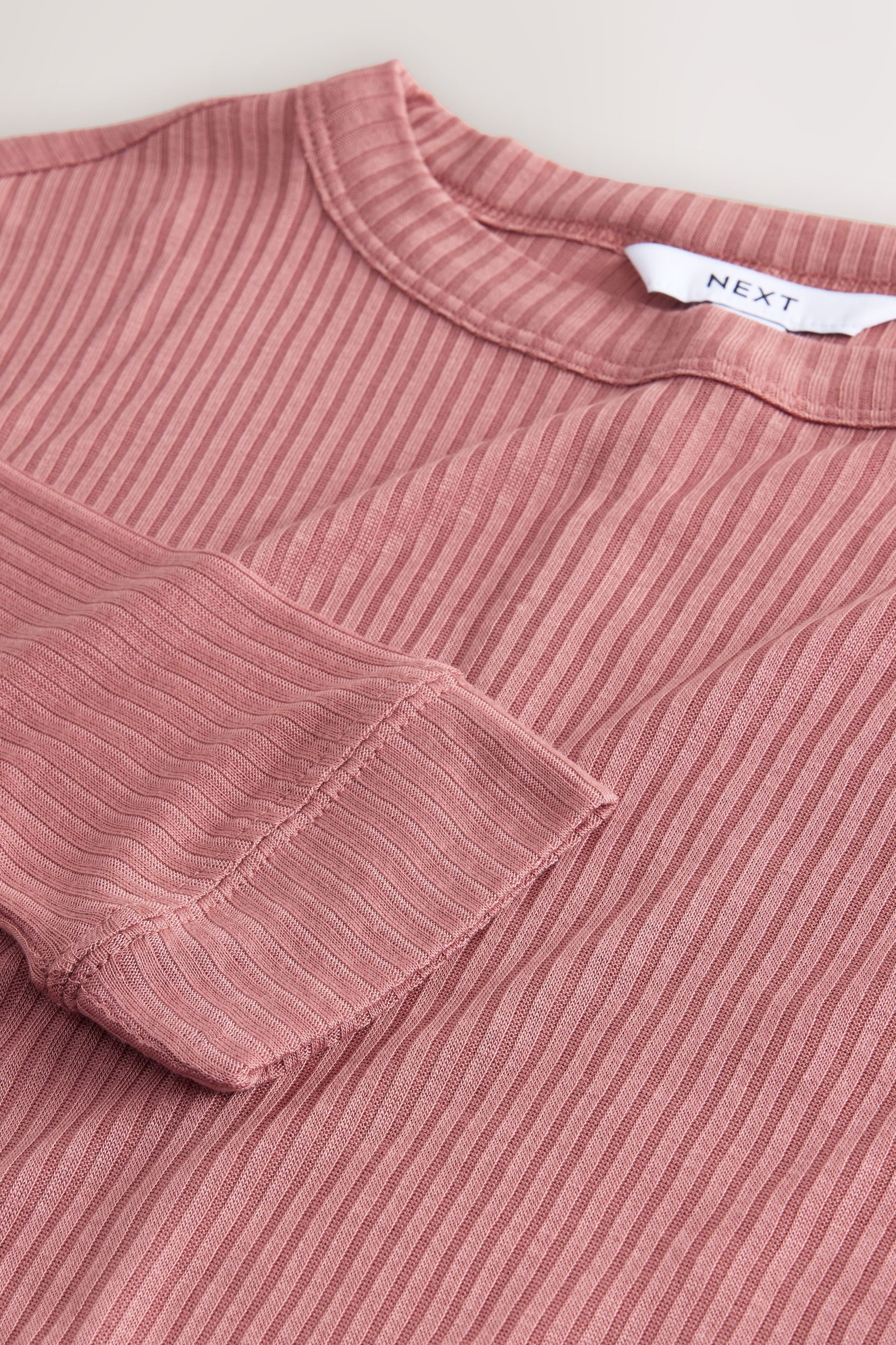 Next Shirtbluse Transparentes Langarmoberteil, Rundhalsausschnitt (1-tlg)