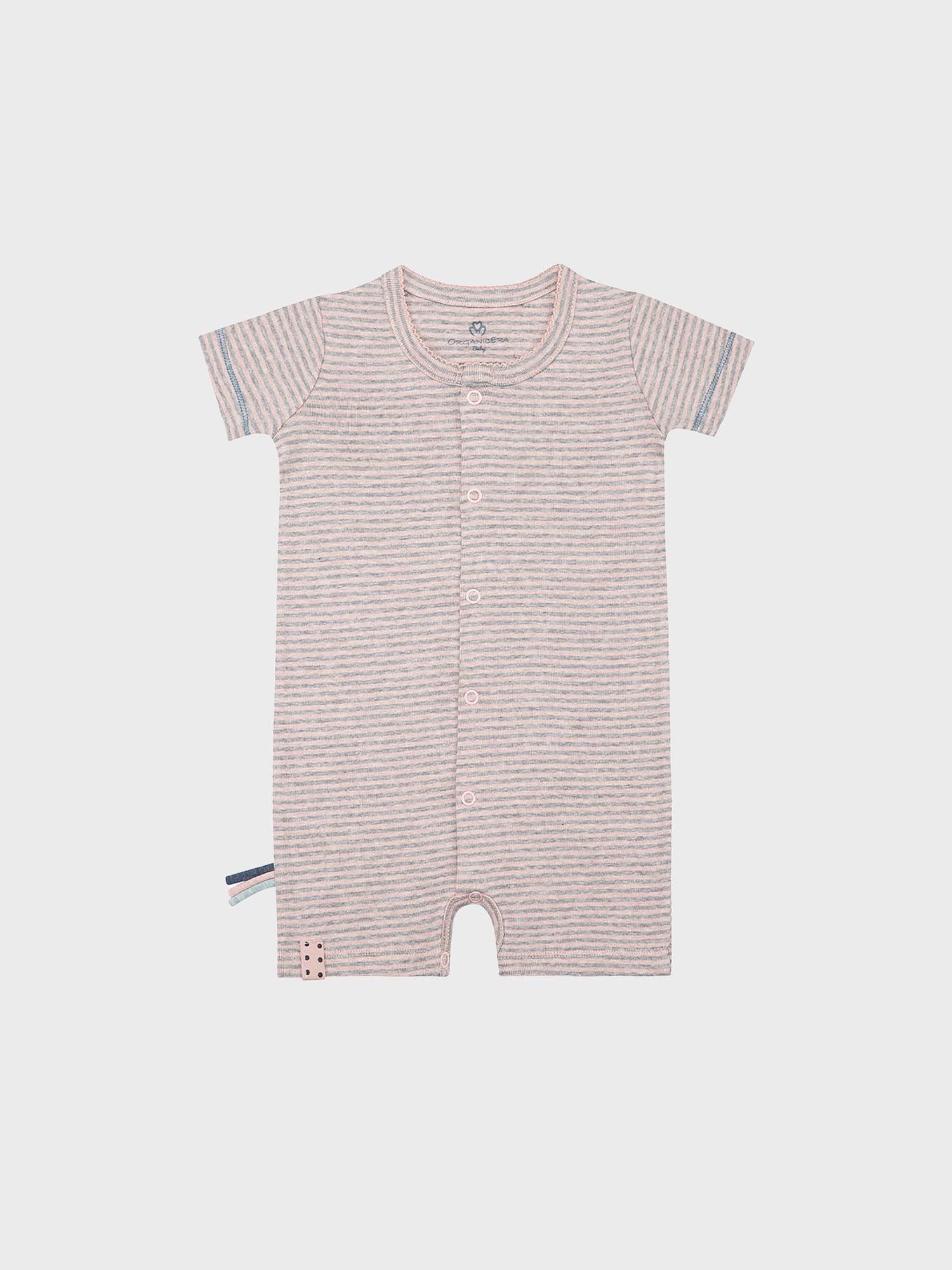 Strampler Baby Spieler aus Bio-Baumwolle, gestreift
