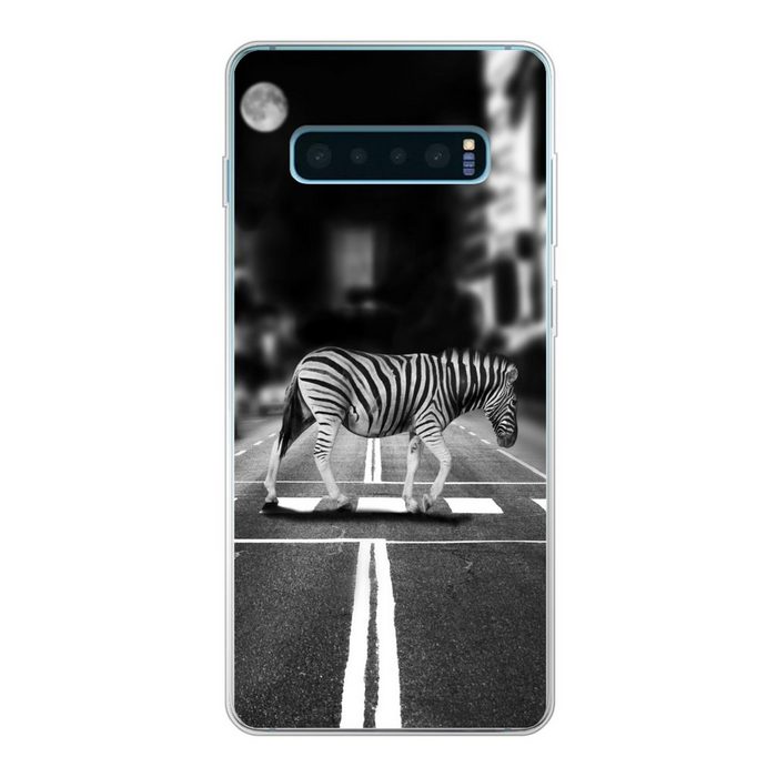 MuchoWow Handyhülle Zebrastreifen Phone Case Handyhülle Samsung Galaxy S10 Lite Silikon Schutzhülle