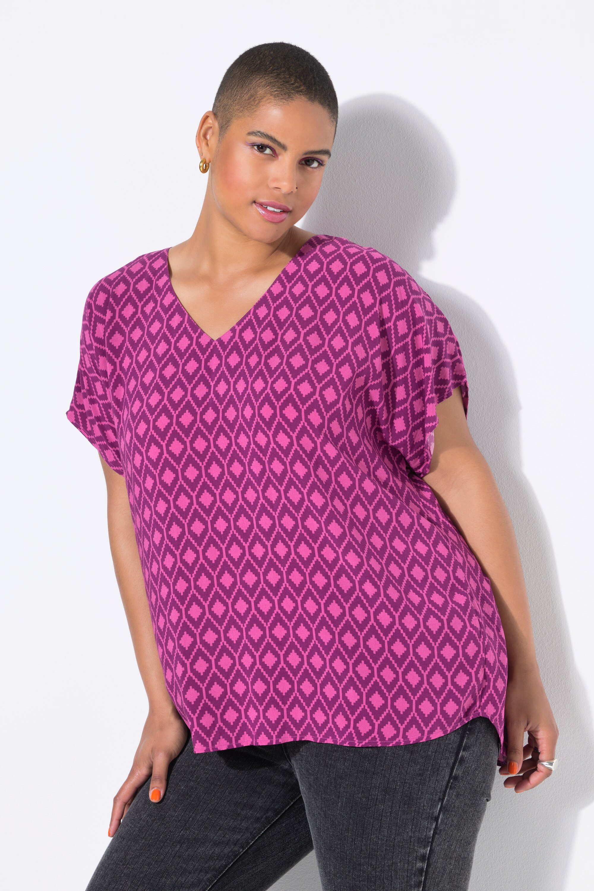 Studio Untold Druckbluse Blusenshirt oversized Rauten günstig online kaufen