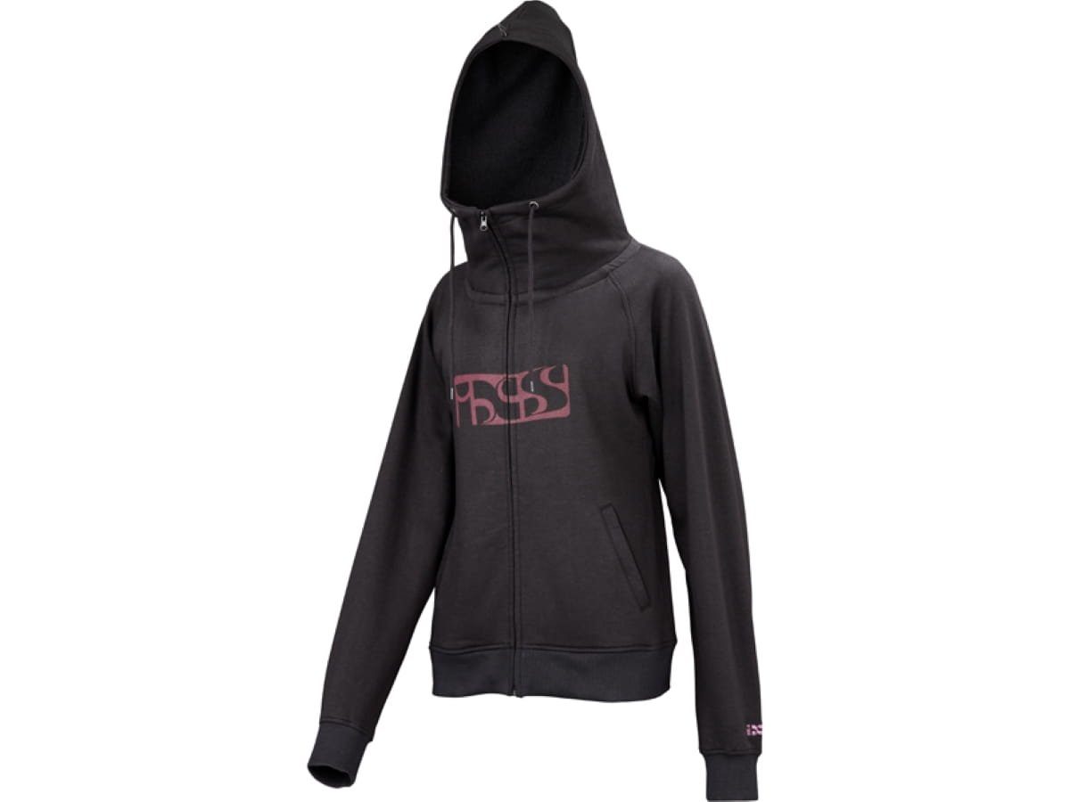 IXS Kapuzenpullover Hoodies iXS Brand - Damen Hoodie - Schwarz/Lila 44- (1-tlg)