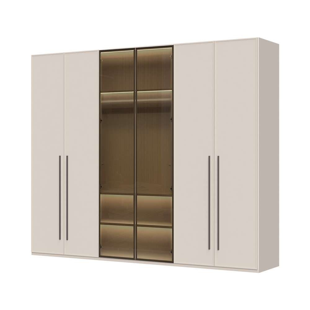 OTTO home Drehtürenschrank Opera Parsol-Glastüren, LED-Innenbeleuchtung, mit und ohne Kranz Glastüren, UV-Lack, LED-Innenbeleuchtung, Soft-Close-Funktion