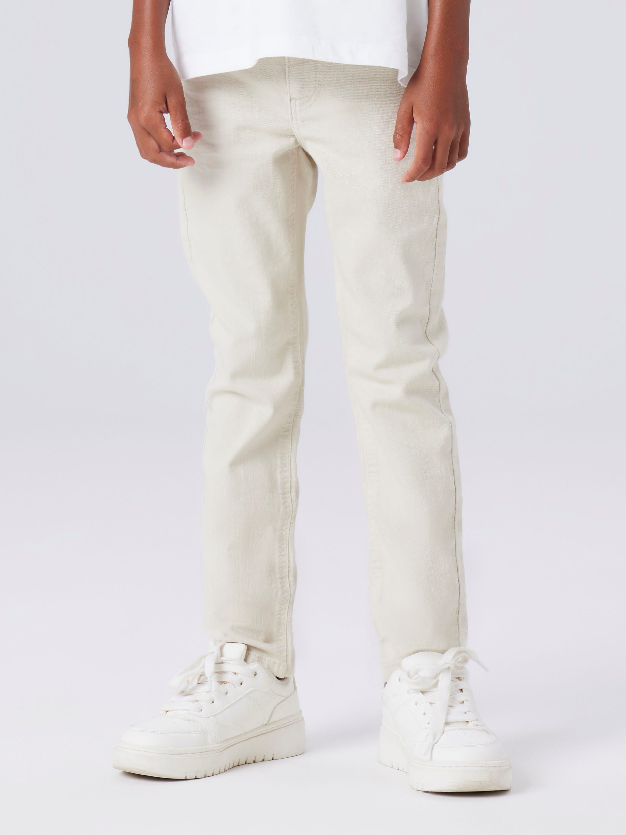Name It Röhrenhose NKMTHEO für Jungen mit verstellbarem Bund und schmaler Silhouette slim fit, Twill, Reißverschluss, uni