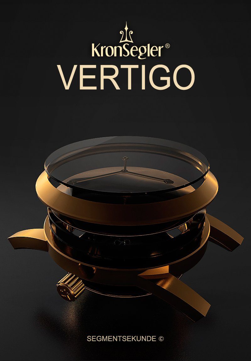 Kronsegler Automatikuhr Vertigo gold-silbern/Milanaiseband