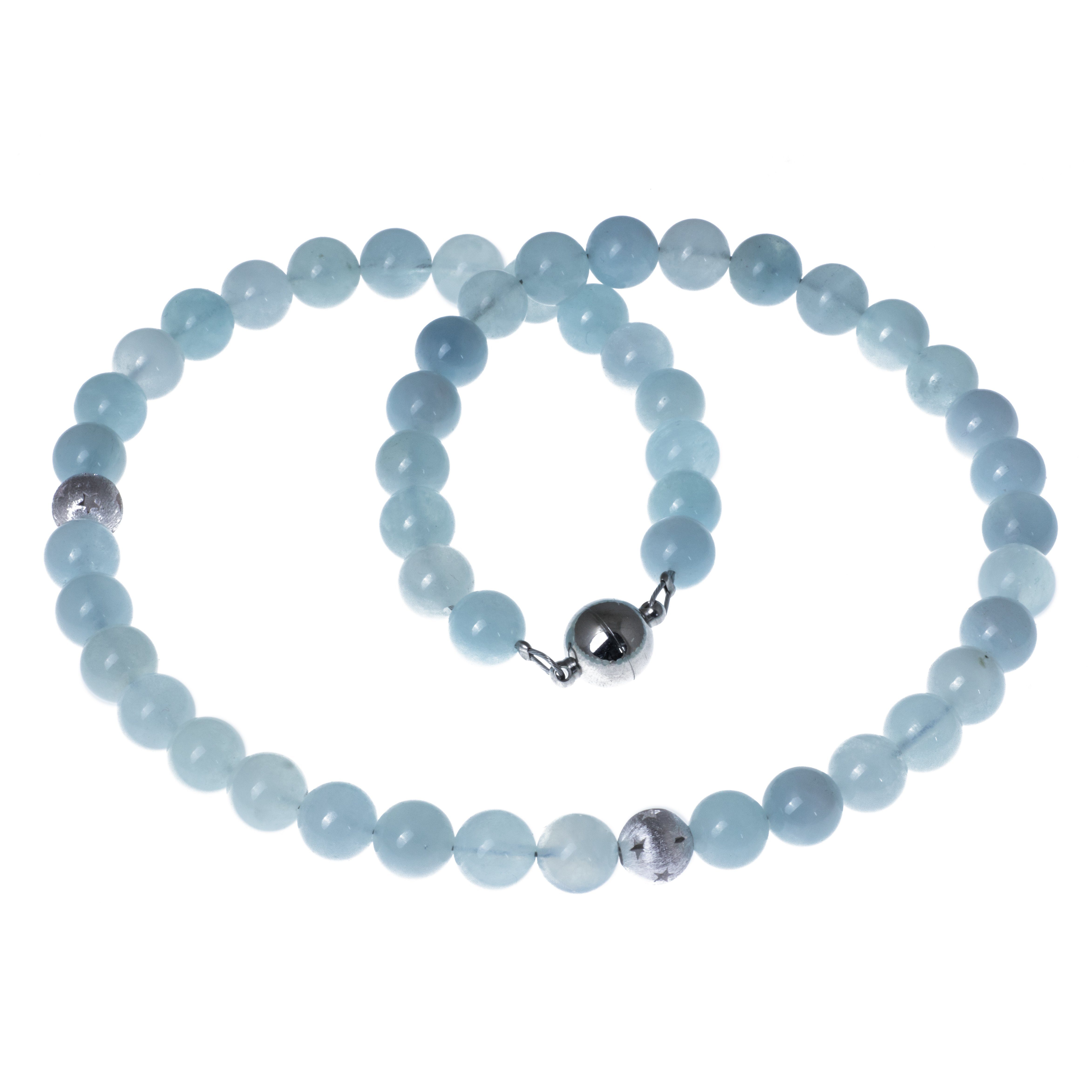 Bella Carina Perlenkette Kette Aquamarin Perlen und Sternchen aus 925 Silbe günstig online kaufen