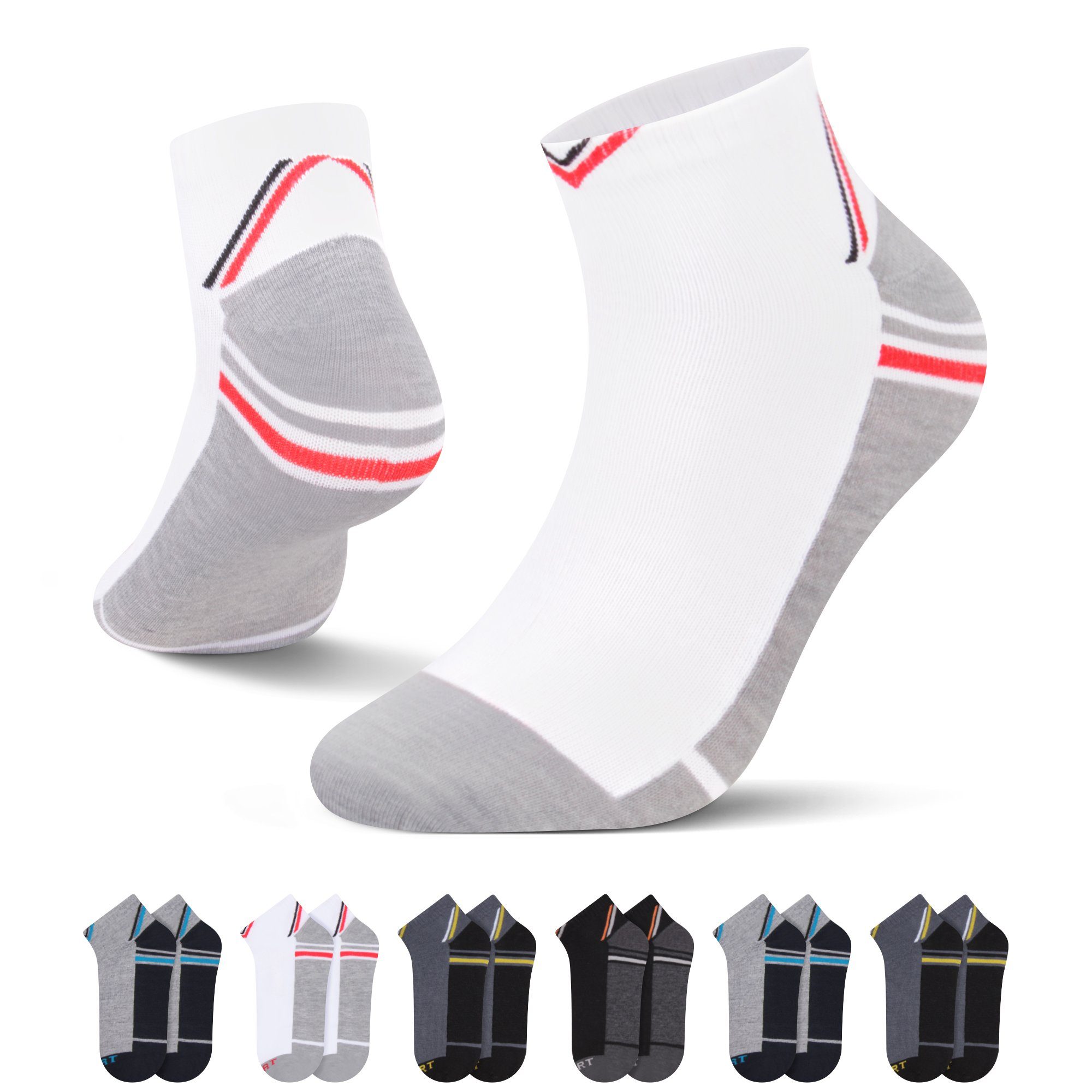 L&K Sneakersocken 92253 (12er-Pack) Herren Füßling aus Baumwolle