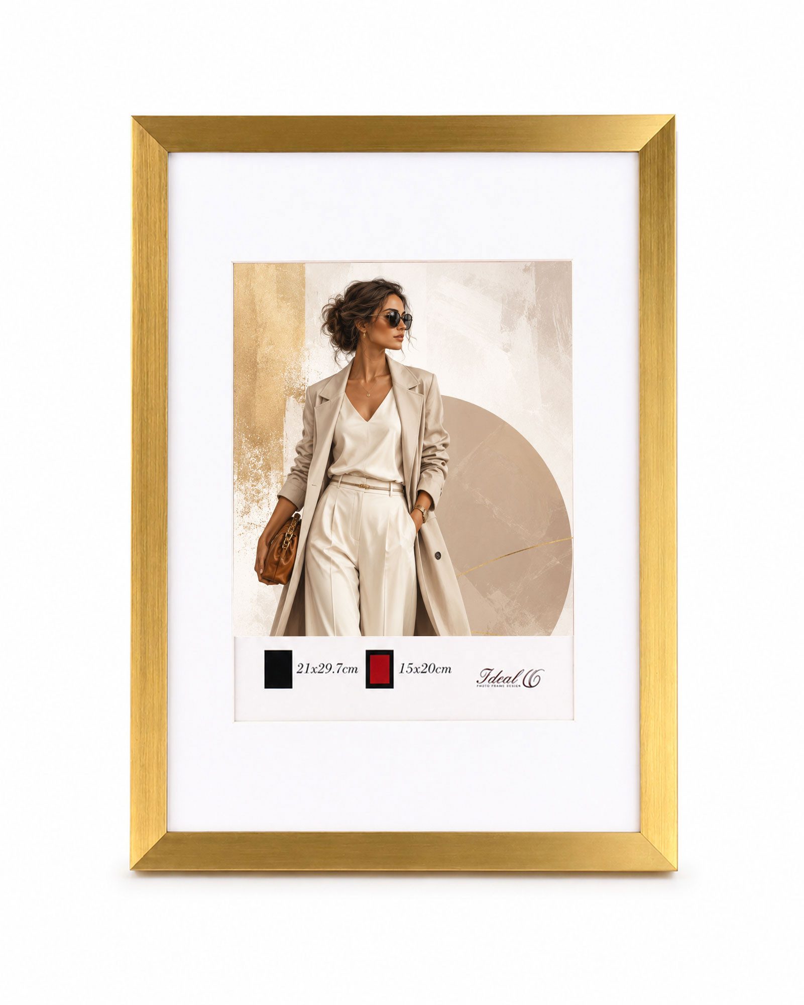 IDEAL TREND Bilderrahmen Kunststoff Bilderrahmen Modern Style mit gehärtetem Glas & Passepartou, für 1 Bilder (1 St), Hochwertiger Kunststoffrahmen mit gehärtetem Glas, MDF-Rückwand