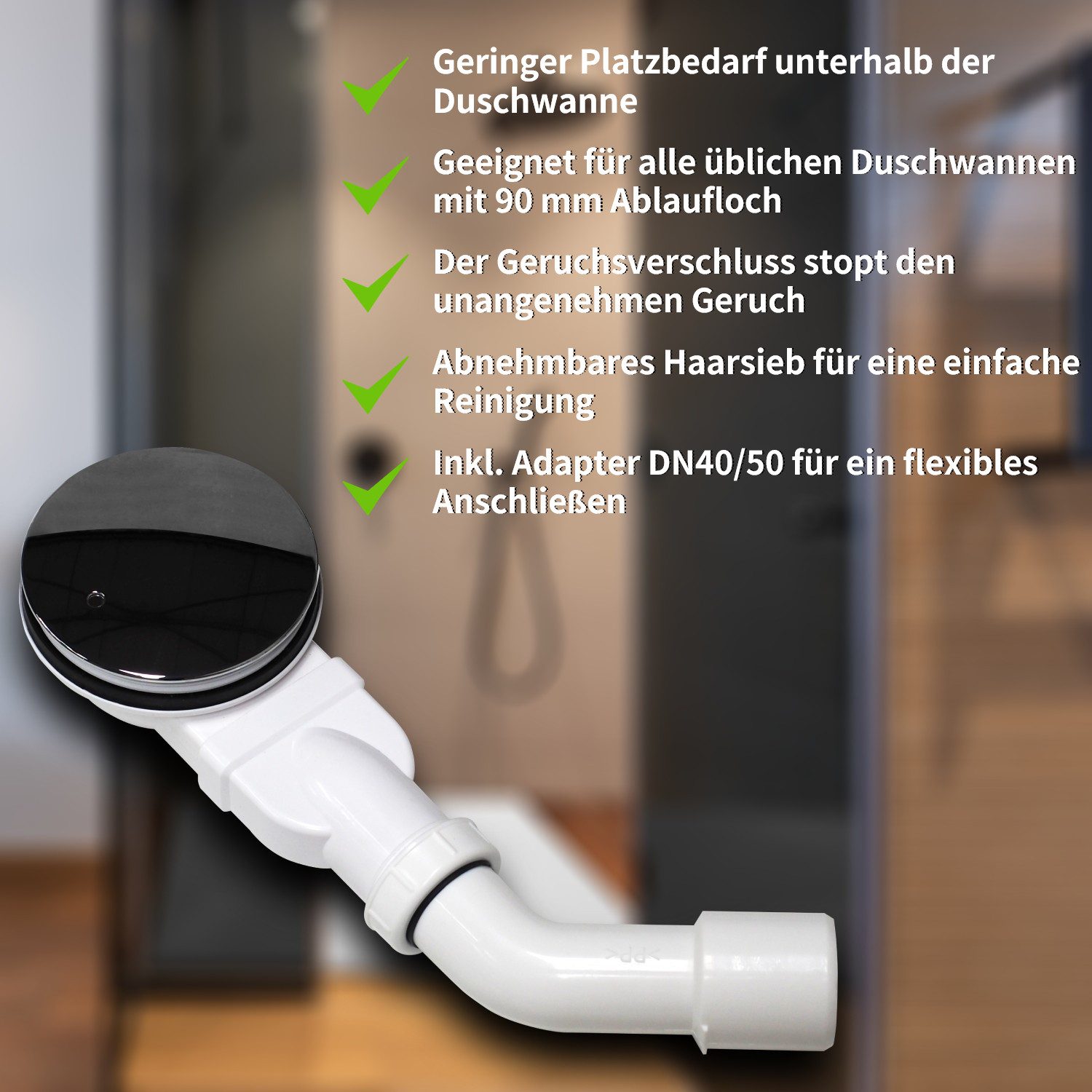 WITEN&NOCK Duschablauf Ablaufgarnitur Set extraflache Duschwannen günstig online kaufen