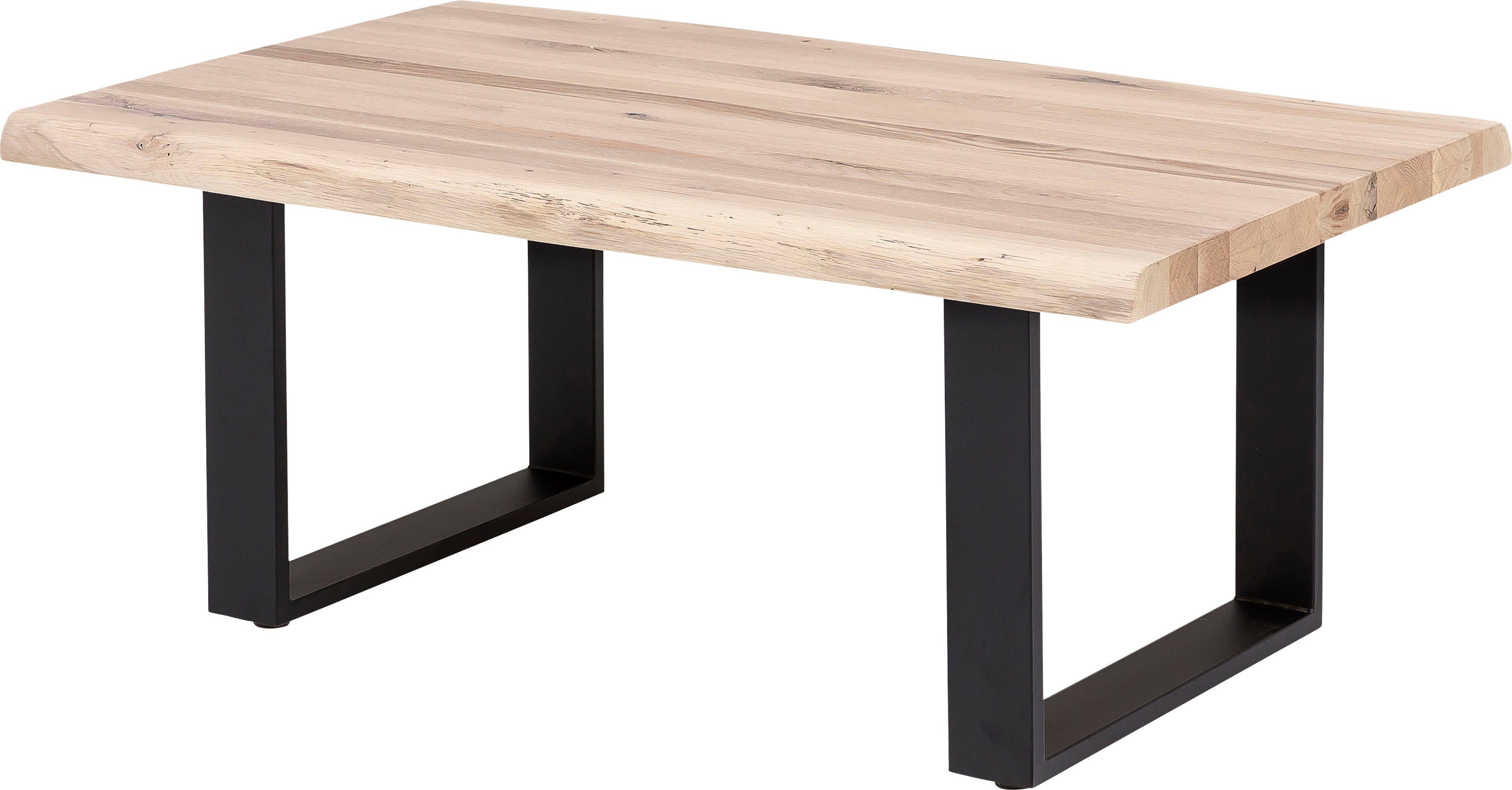 Home affaire Couchtisch Tristan, aus Massivholz Eiche mit Baumkante