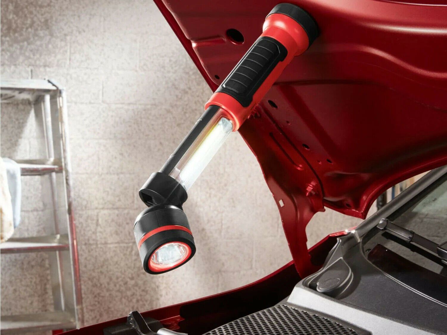 Parkside LED Arbeitsleuchte LED-Teleskop Arbeitsleuchte 2-in-1-Kombileuchte Taschenlampe