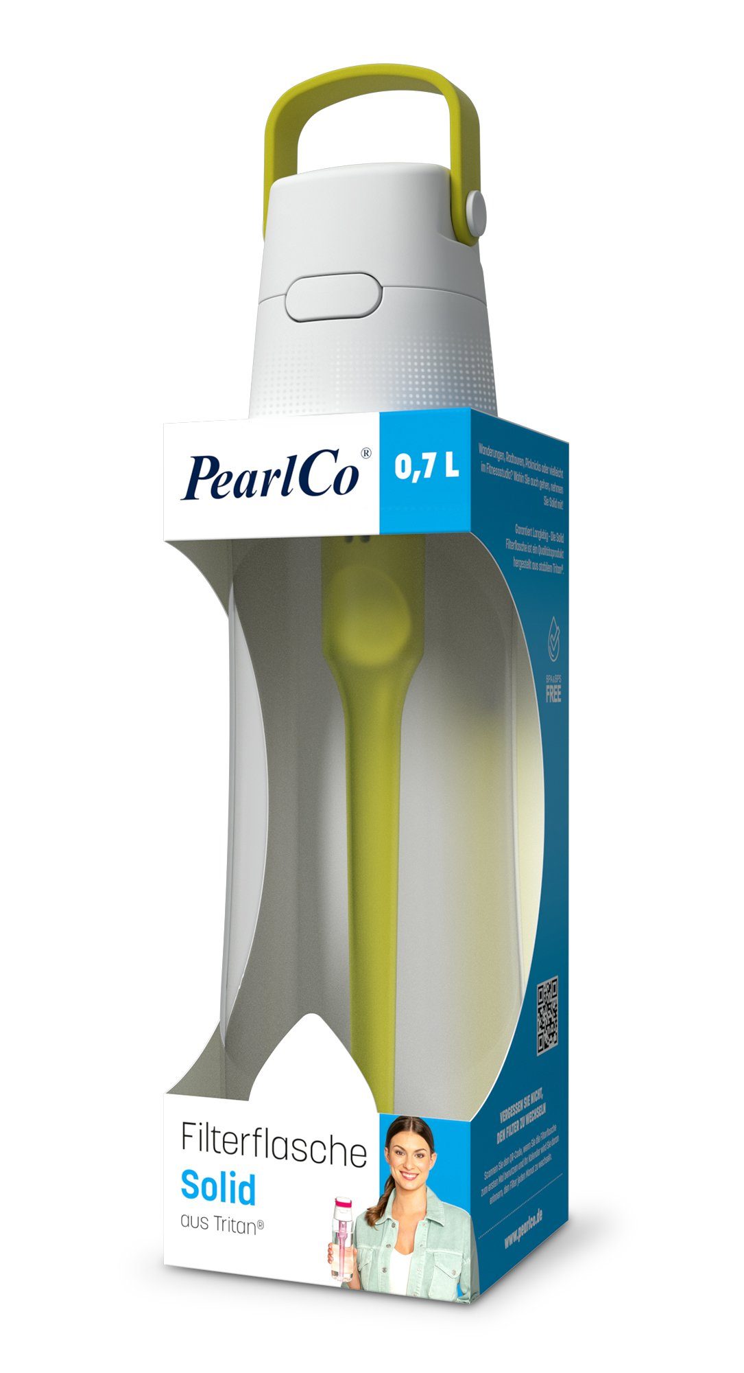 PearlCo Trinkflasche Trinkflasche SOLID gelb 0,7 Liter Filter mit