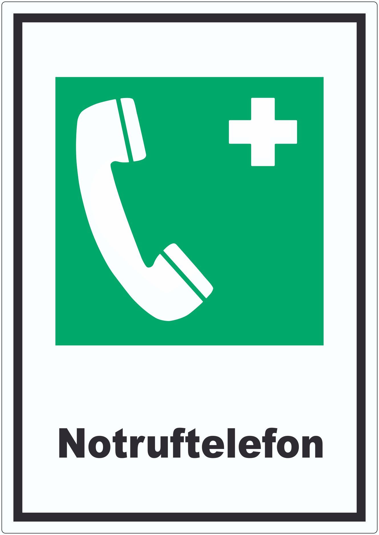 HB-Druck Aufkleber Notruftelefon Aufkleber, wetterfest, UV-beständig, kratzfest