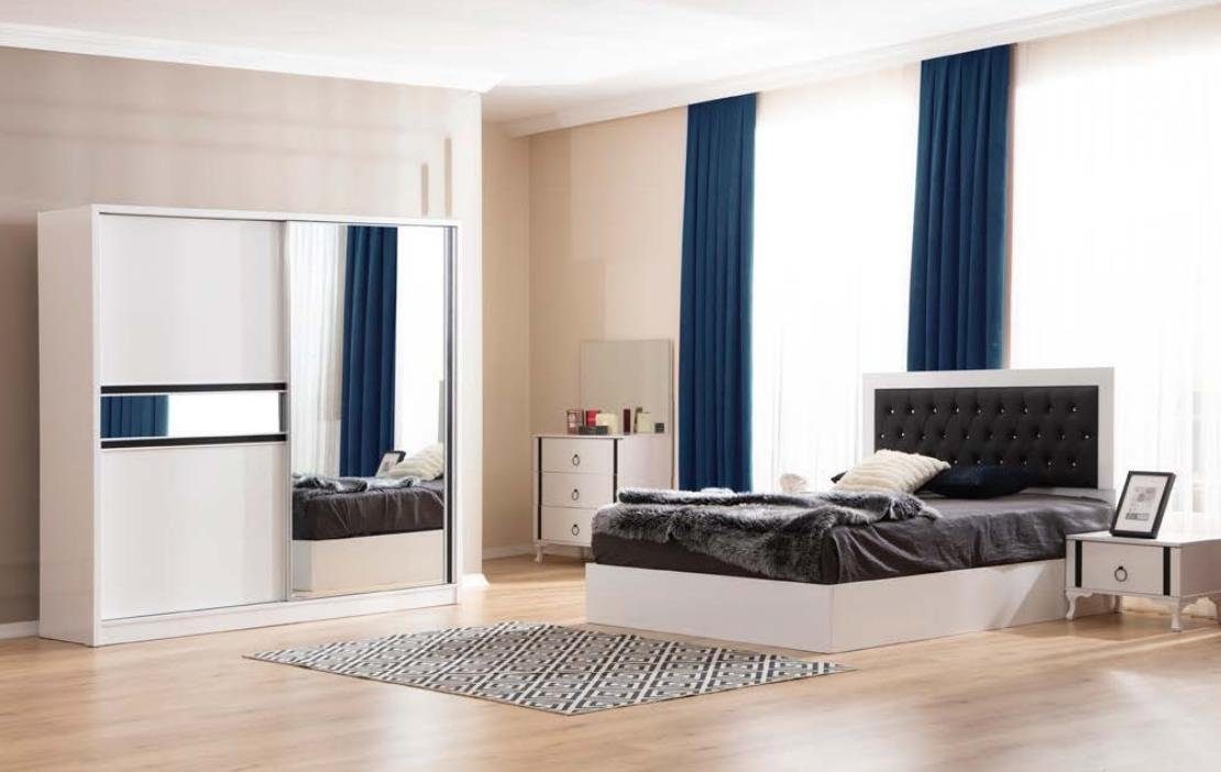 JVmoebel Schlafzimmer-Set Schlafzimmer 5tlg Komplette Einrichtung Möbel Bett Nachttische Kommode, Made In Europe