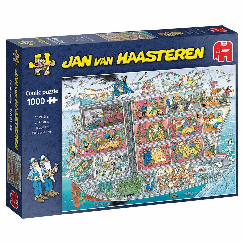 Jumbo Spiele Puzzle Jan van Haasteren - Kreuzfahrtschiff 1000 Teile, 1000 Puzzleteile