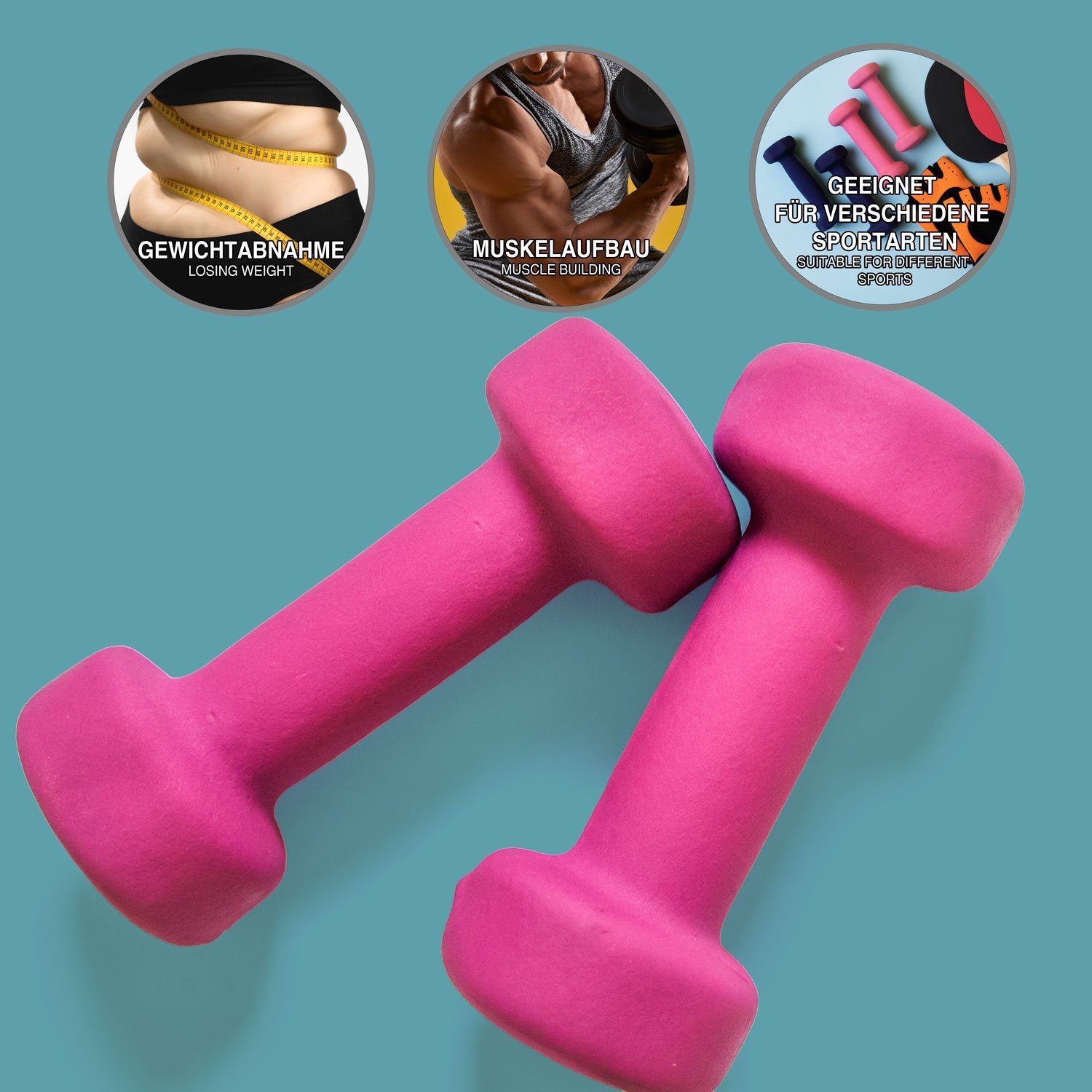 Body & Mind Hantel-Set BODY & MIND Neopren Hantel Set–Kurzhanteln für Fitness & Heimgebrauch, (Dumbbells, Effektives Krafttraining), Fitness Workout für Zuhause