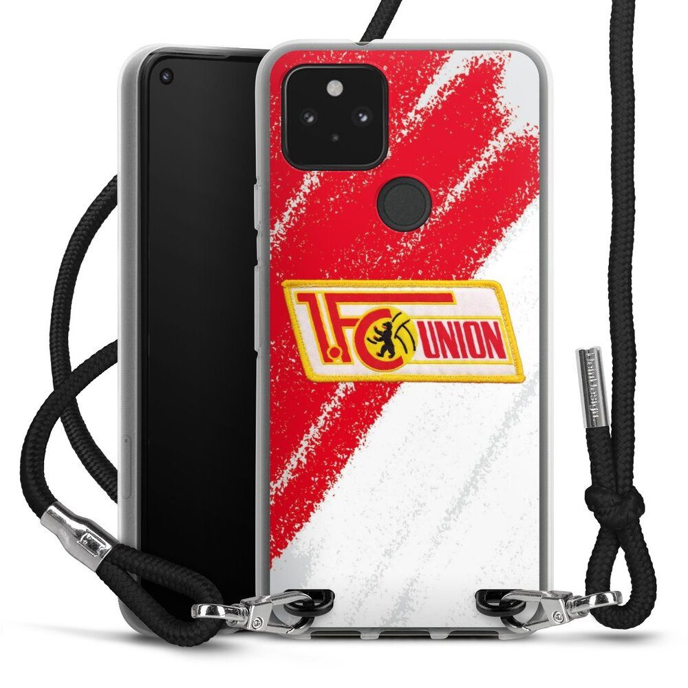 DeinDesign Handyhülle Offizielles Lizenzprodukt 1. FC Union Berlin Logo, Google Pixel 5 Handykette Hülle mit Band Case zum Umhängen